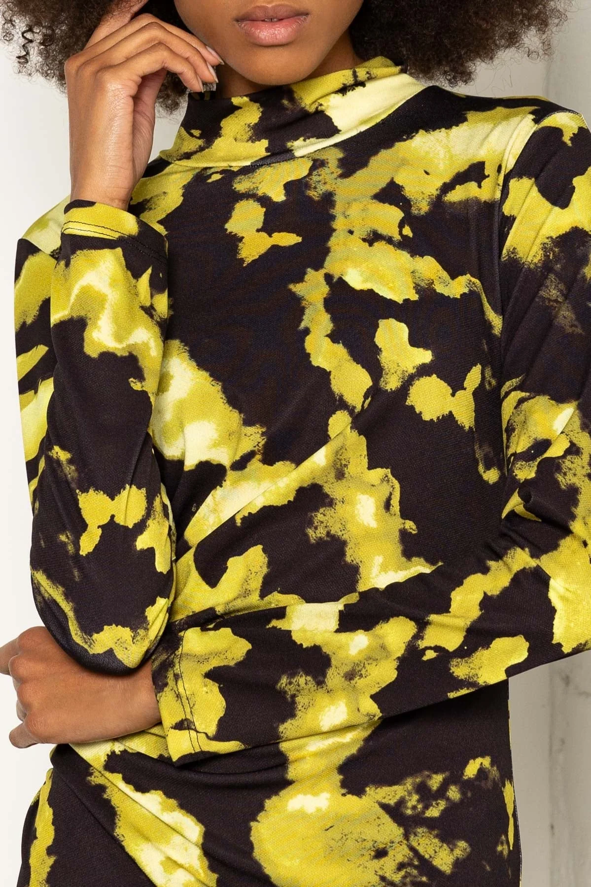 Cynthia Midi Dress in Lime Print