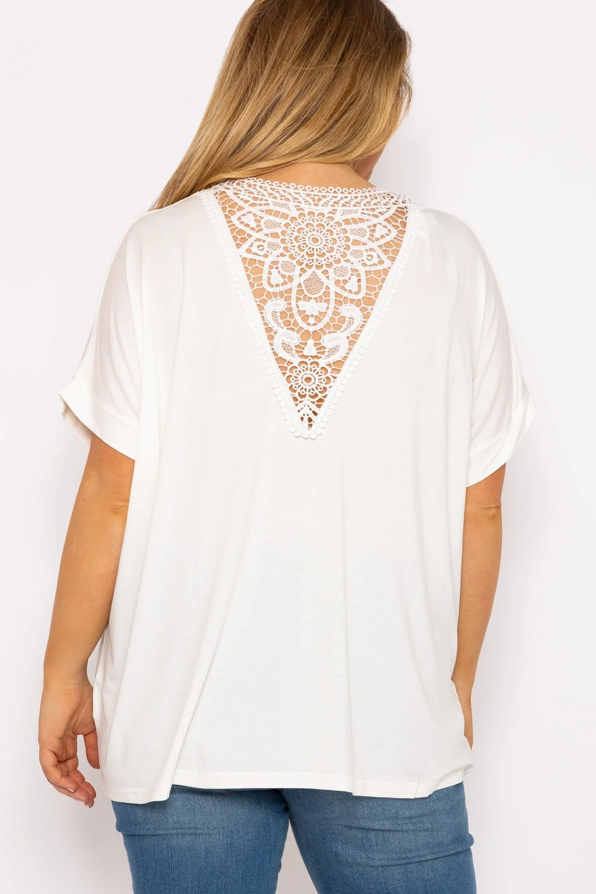 Curve - Curve Medallion Lace Back Top in Ivory
