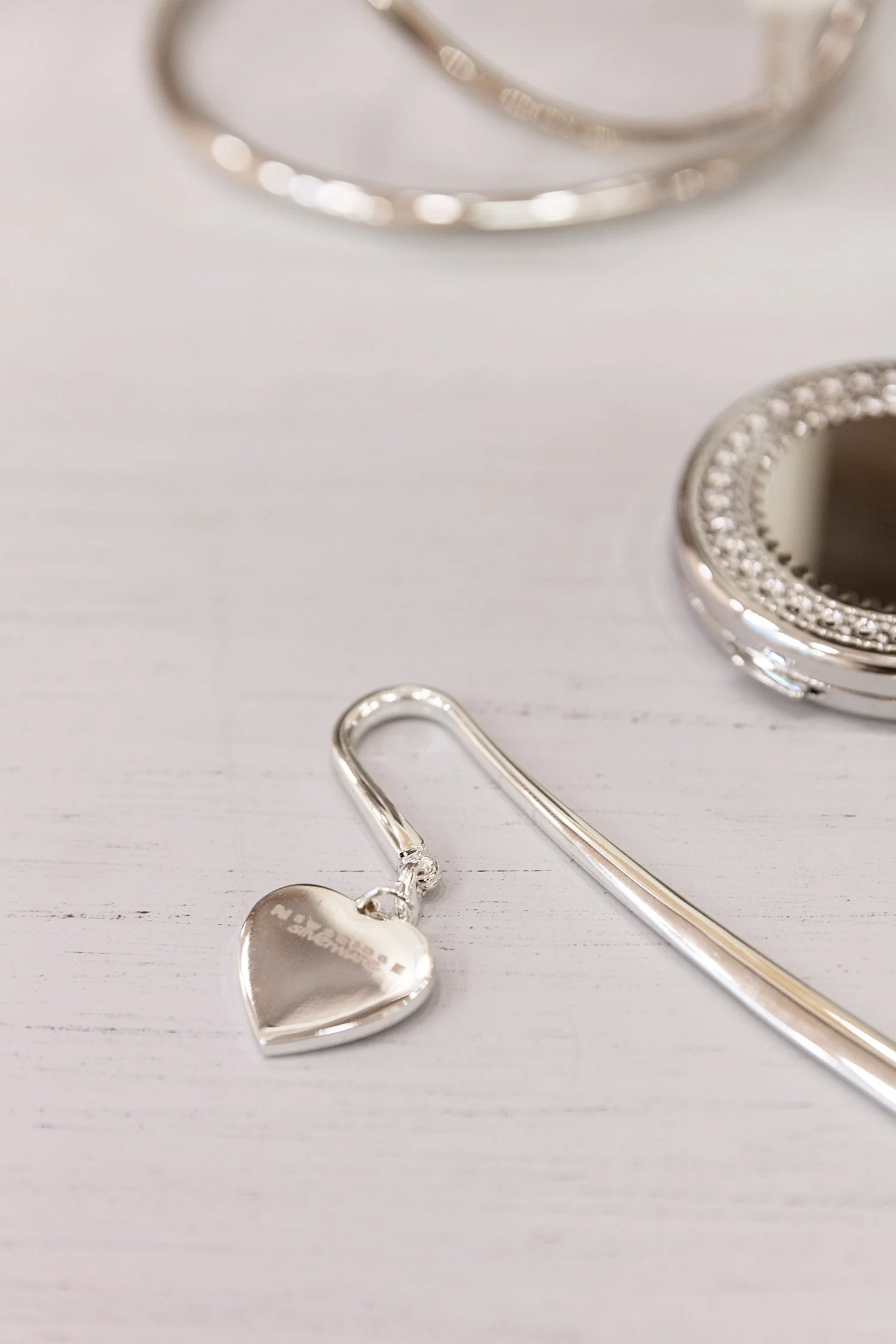 Silver Heart Bookmark