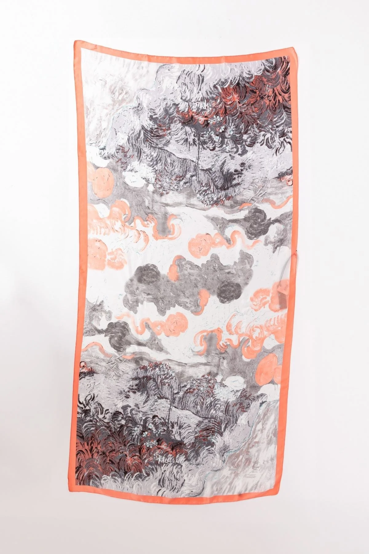 Watercolour Scene Scarf in Pink