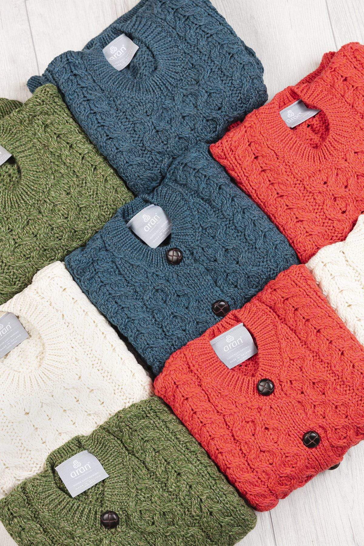 Kids Aran Jumper in Green