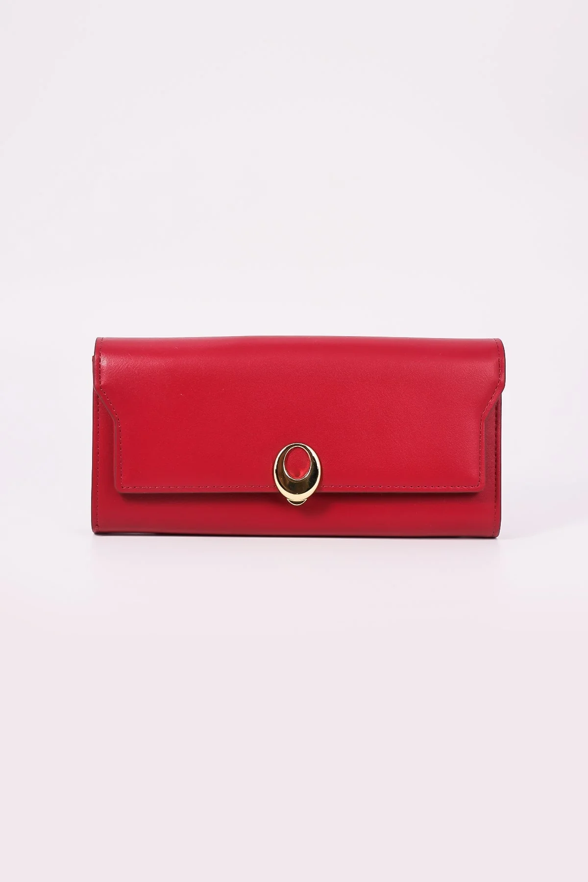 Gold Clasp Purse in Red