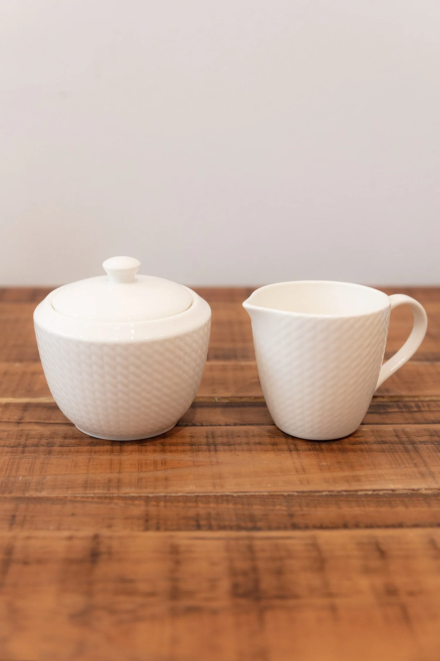 Whiteware Cream & Sugar Set