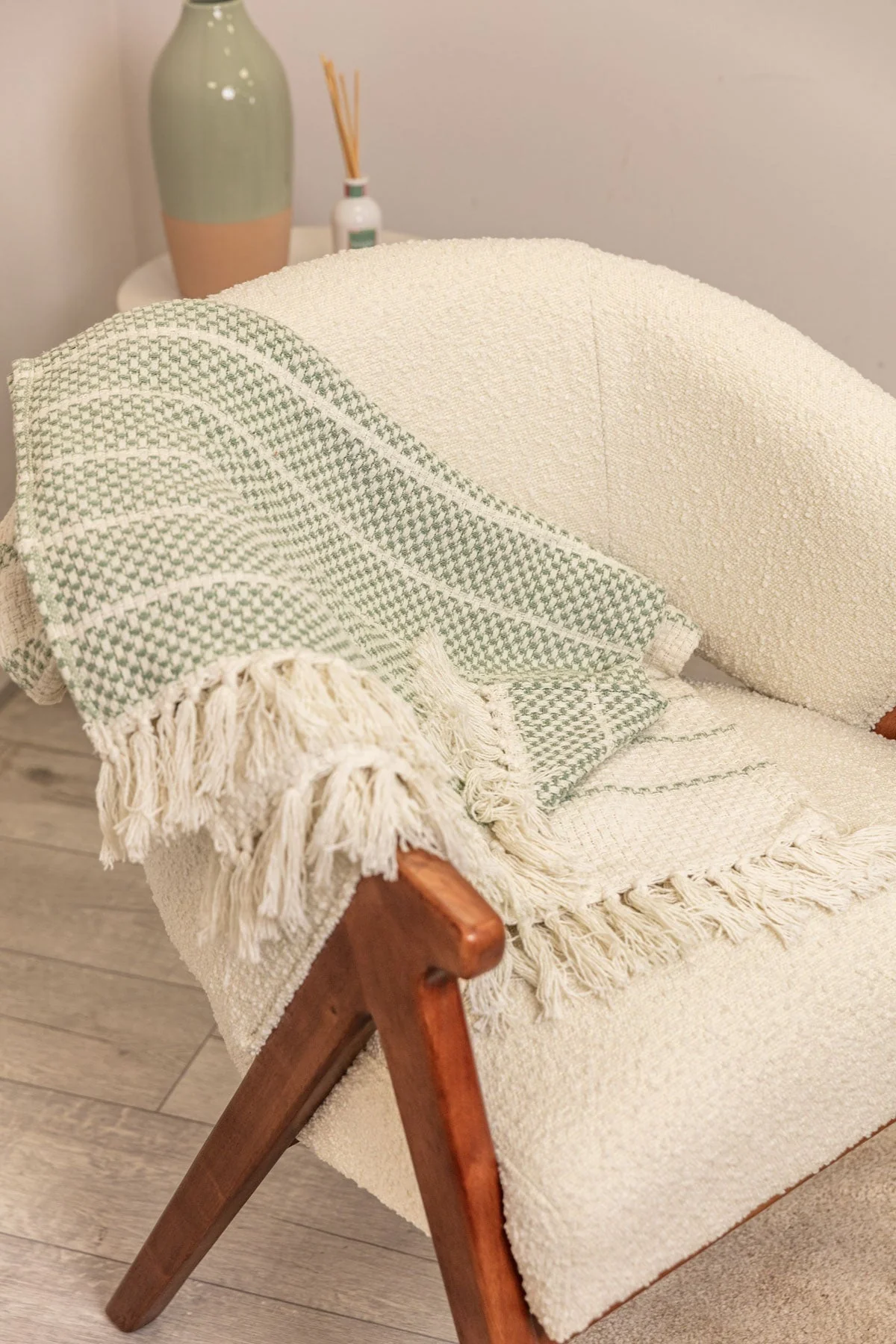 Erin Sage Green Cotton Throw