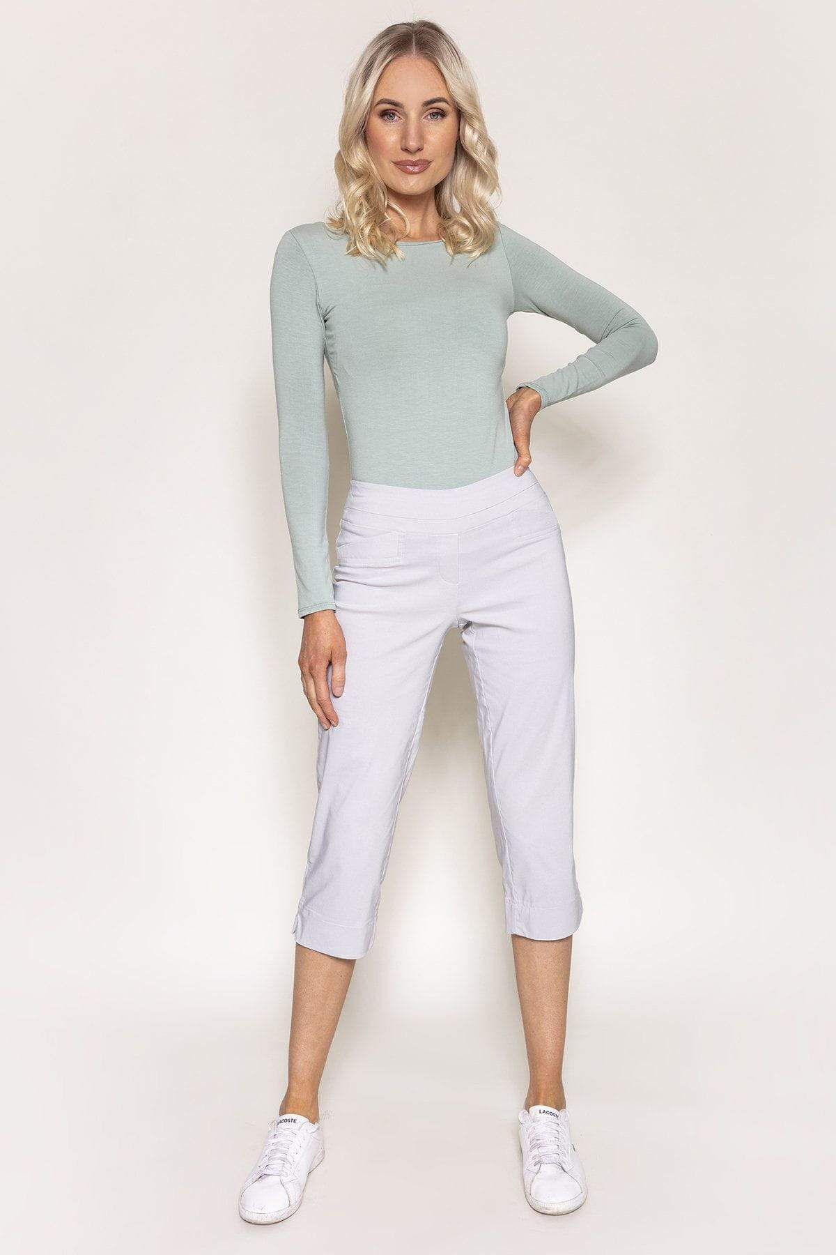 Bengaline Crop Pants in Grey