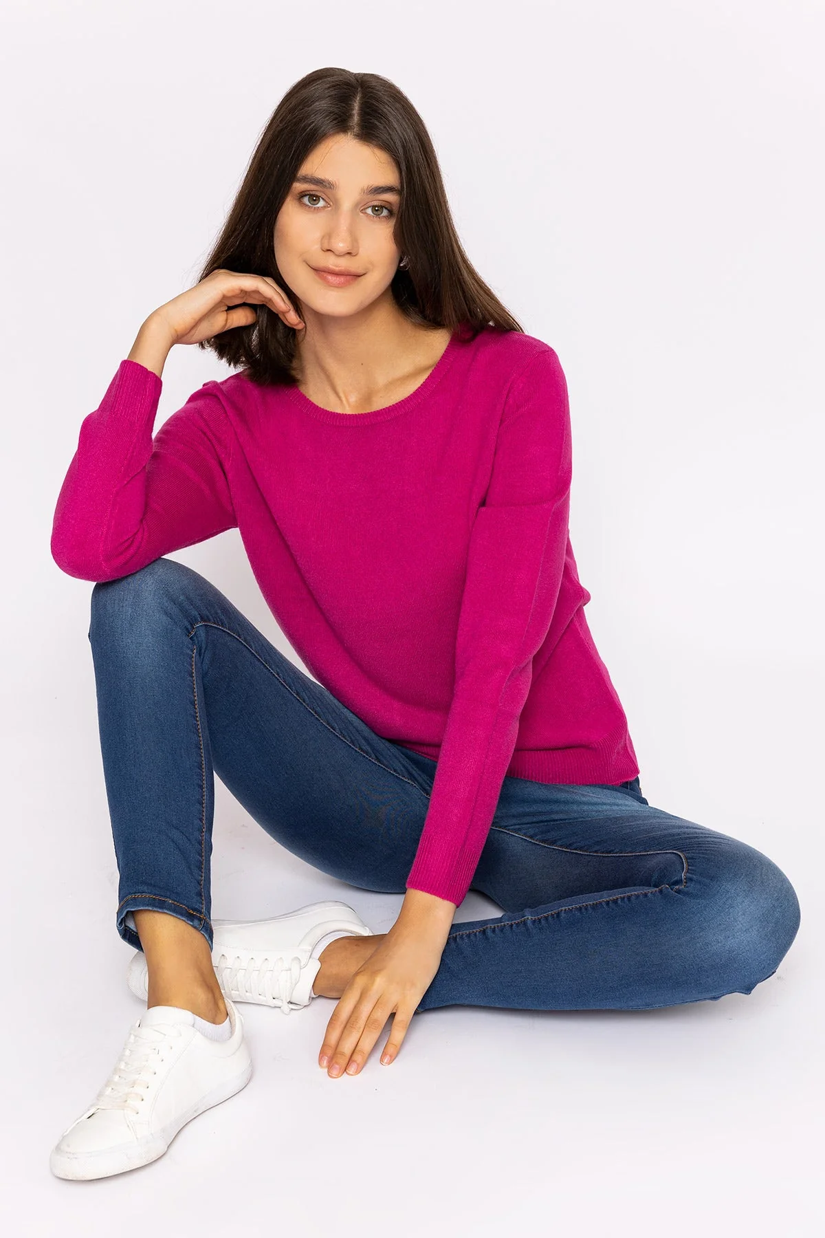 Crew Neck Cashmilon Knit in Pink