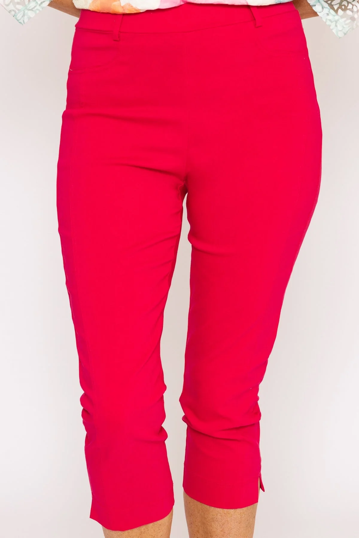 Bengaline Cropped Trousers in Hot Pink