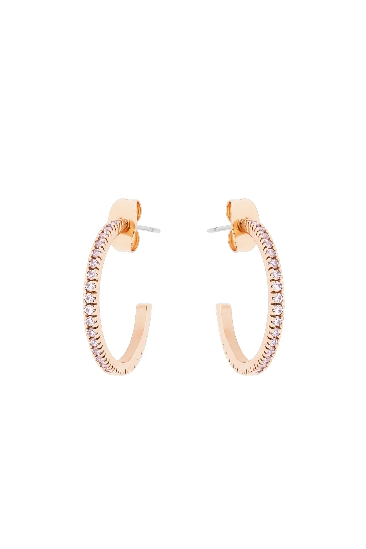 Open Hoop Earrings in Rose Gold