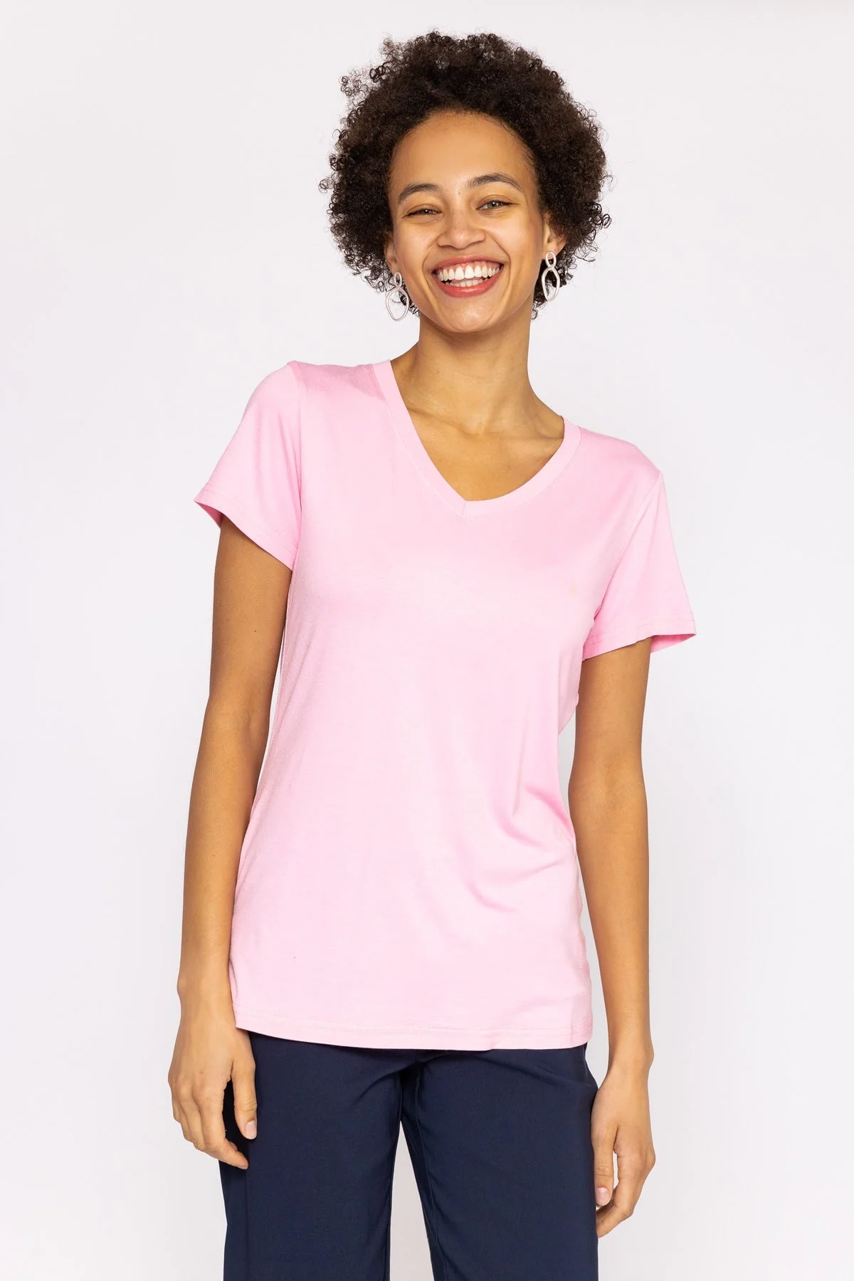 V Neck Tee in Blush