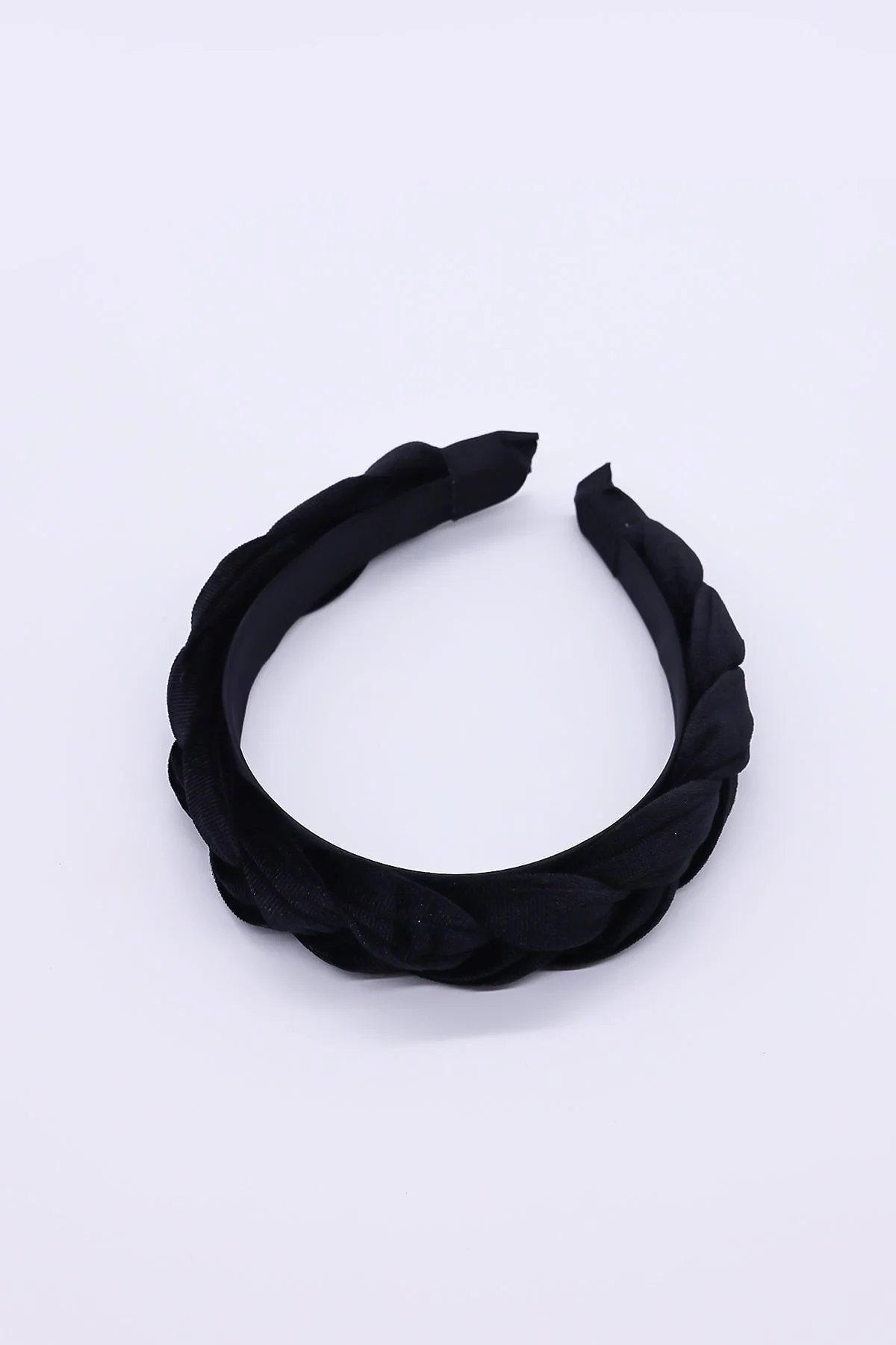 Black Velvet Plaited Hairband