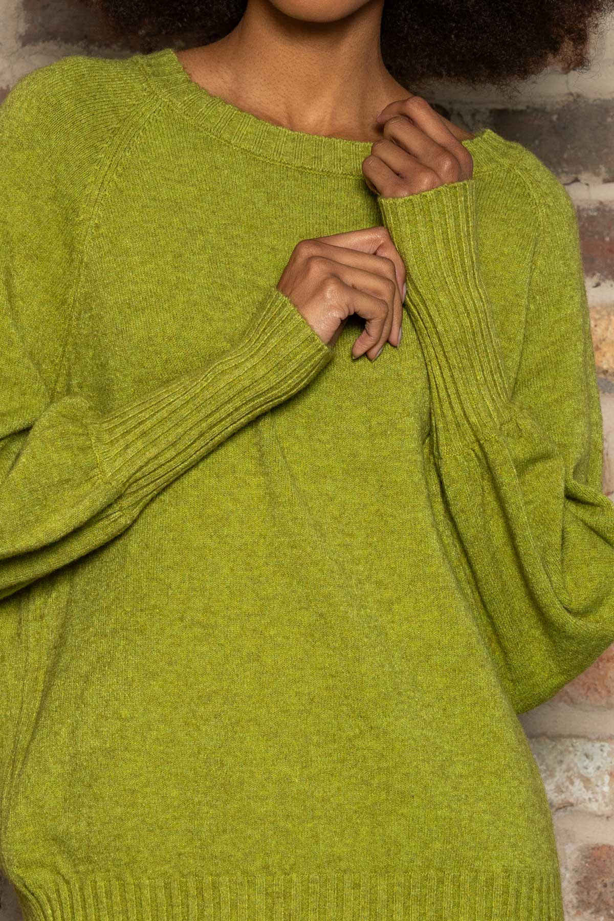 Balloon Cuff Knit in Lime