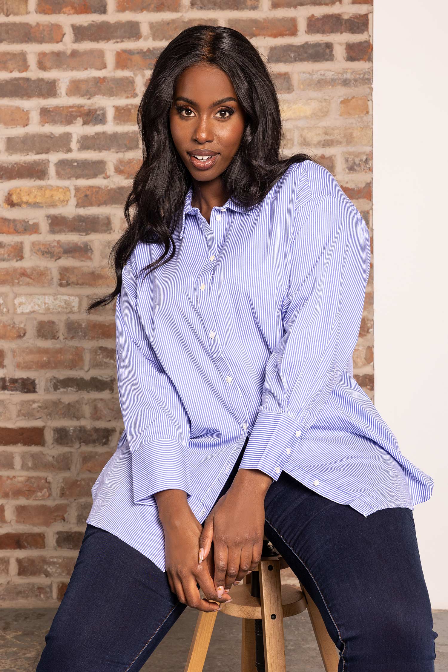 Curve - Longline Shirt in Blue