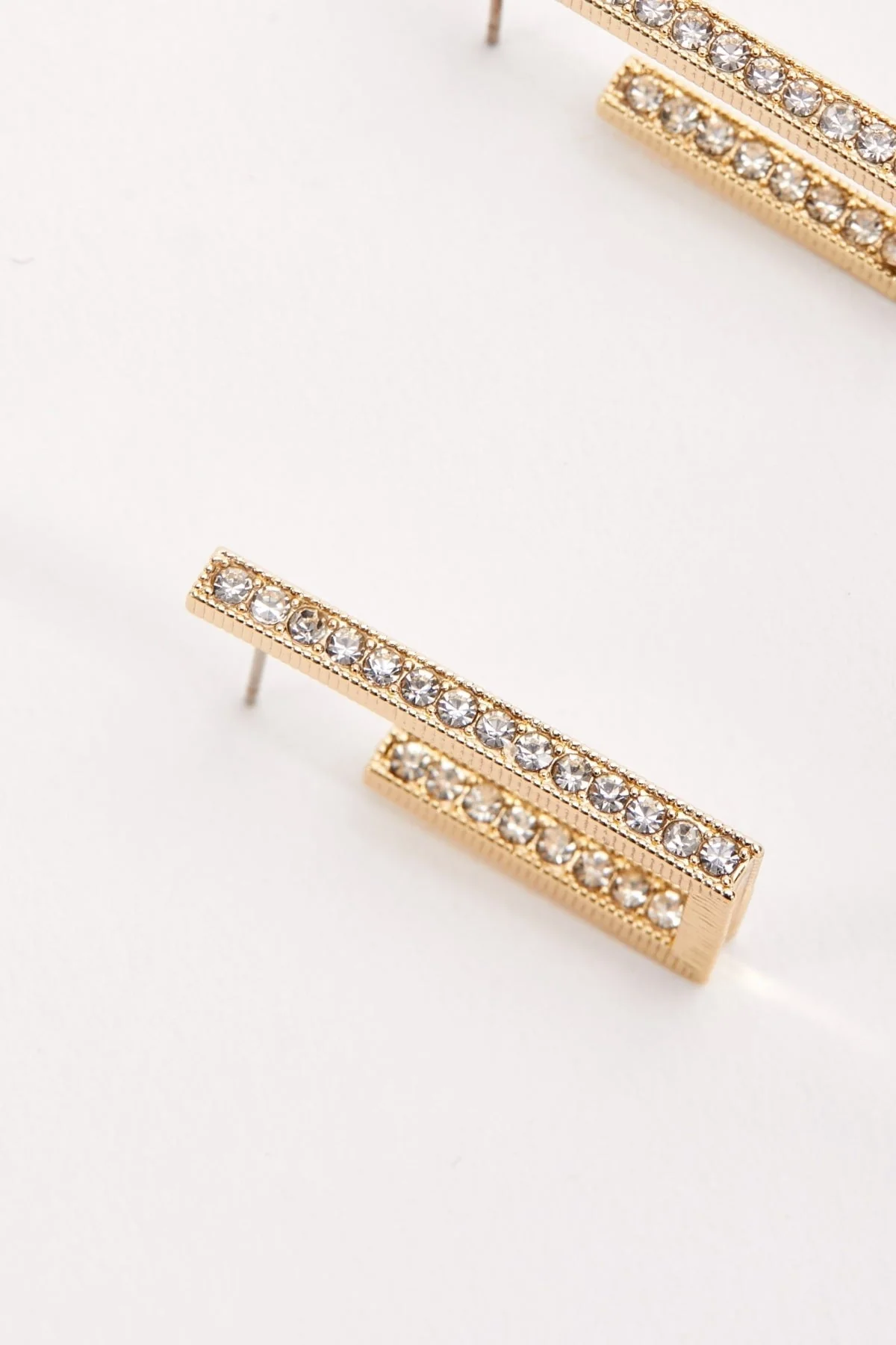 Diamante Rectangle Hoop Earrings