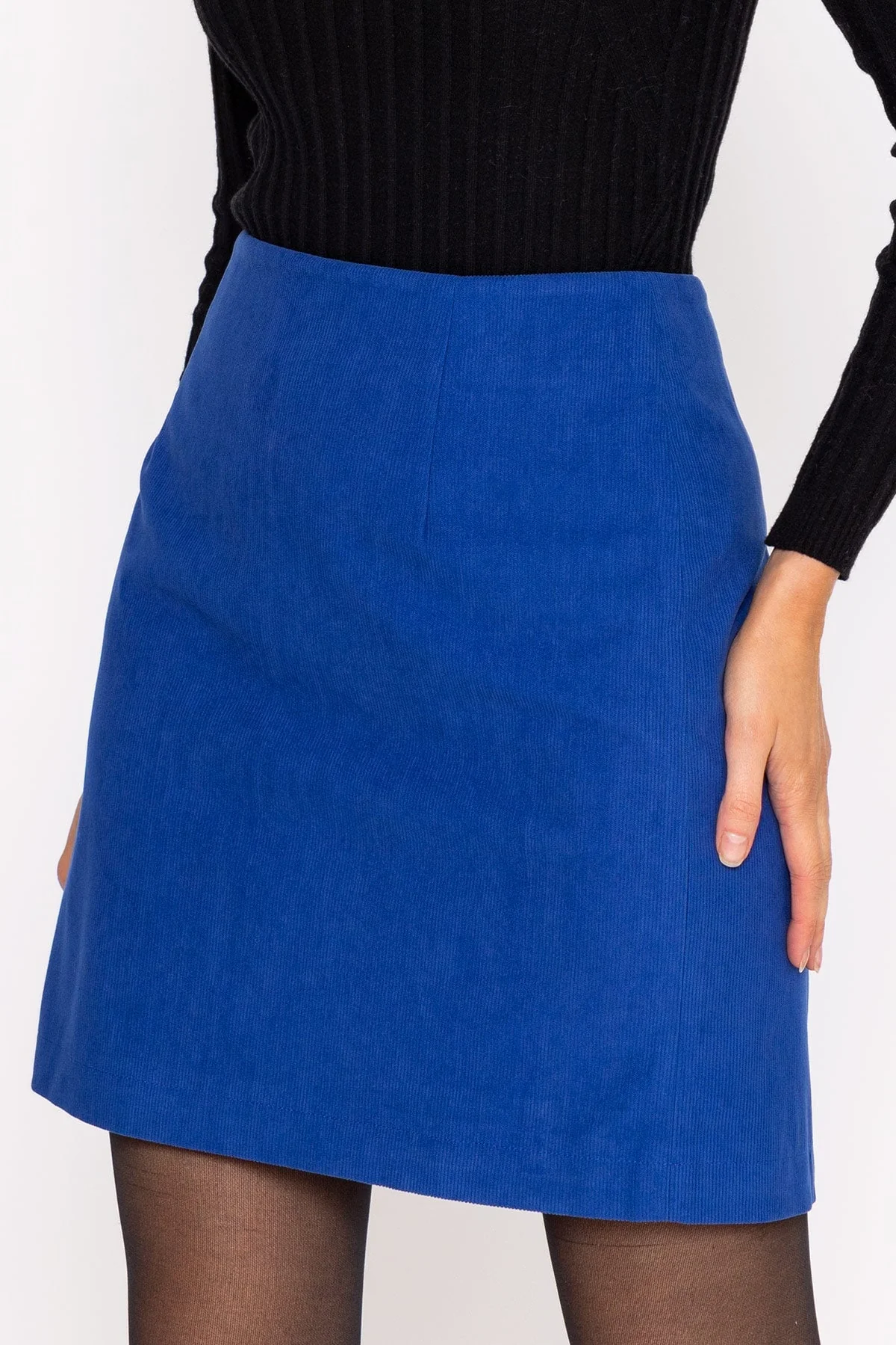 Cord Mini Skirt in Blue