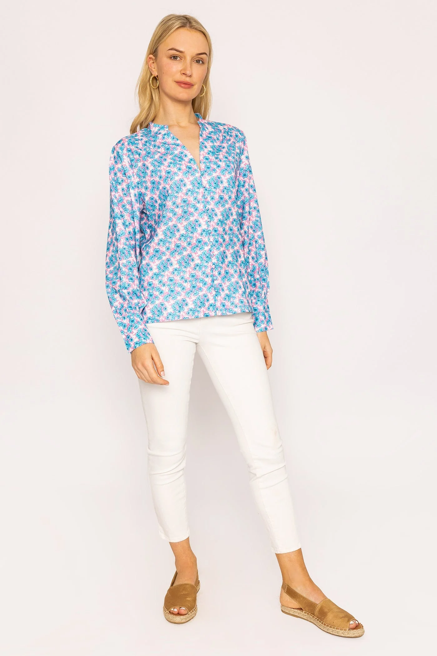 Button Blouse in Blue