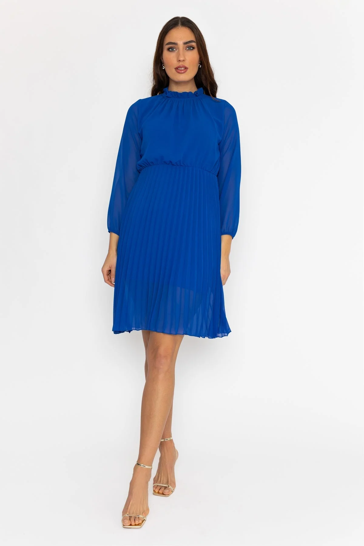 Ella Knee Length Dress in Blue