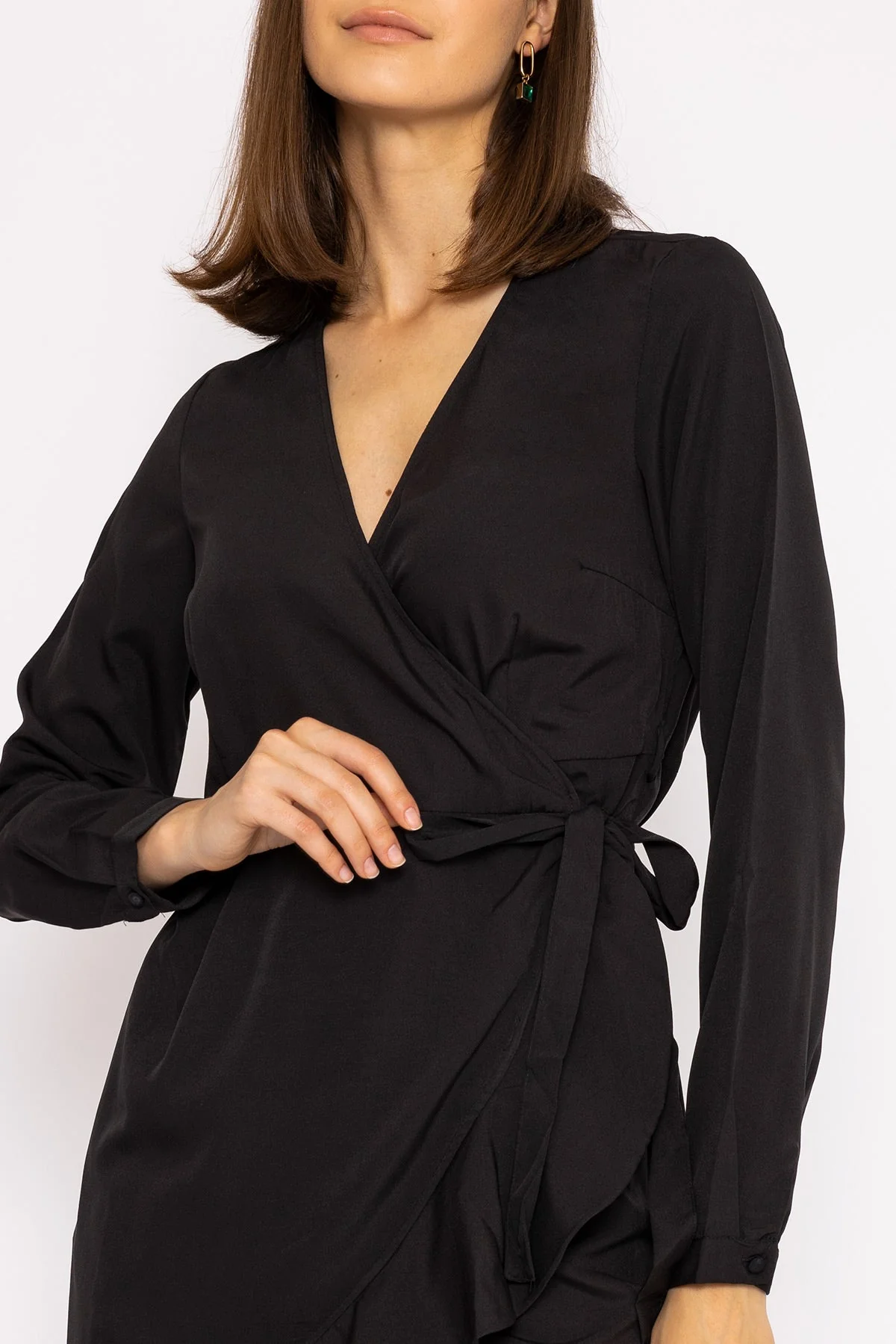 Henna Wrap Dress in Black