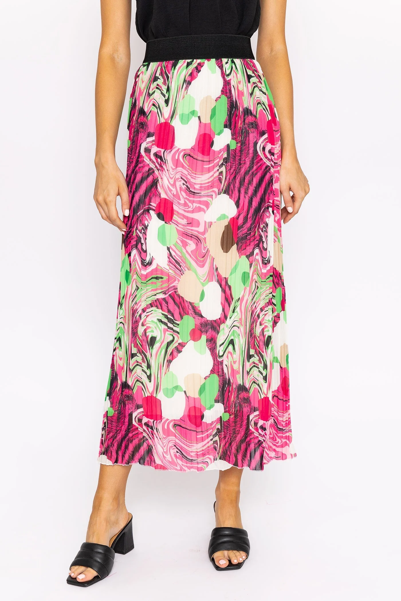 Pleated Skirt in Pink Print