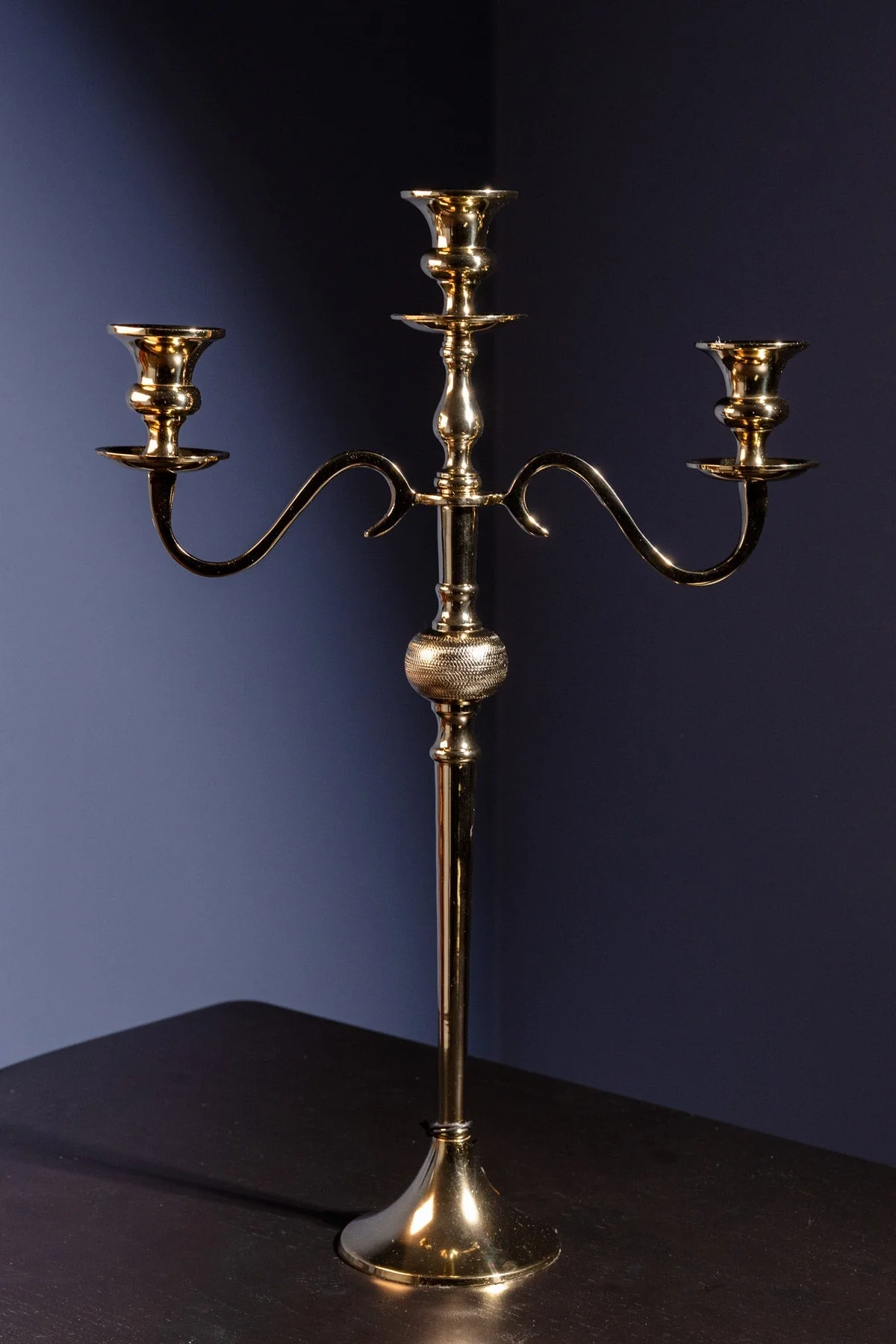 Gold 3 Arm Candelabra