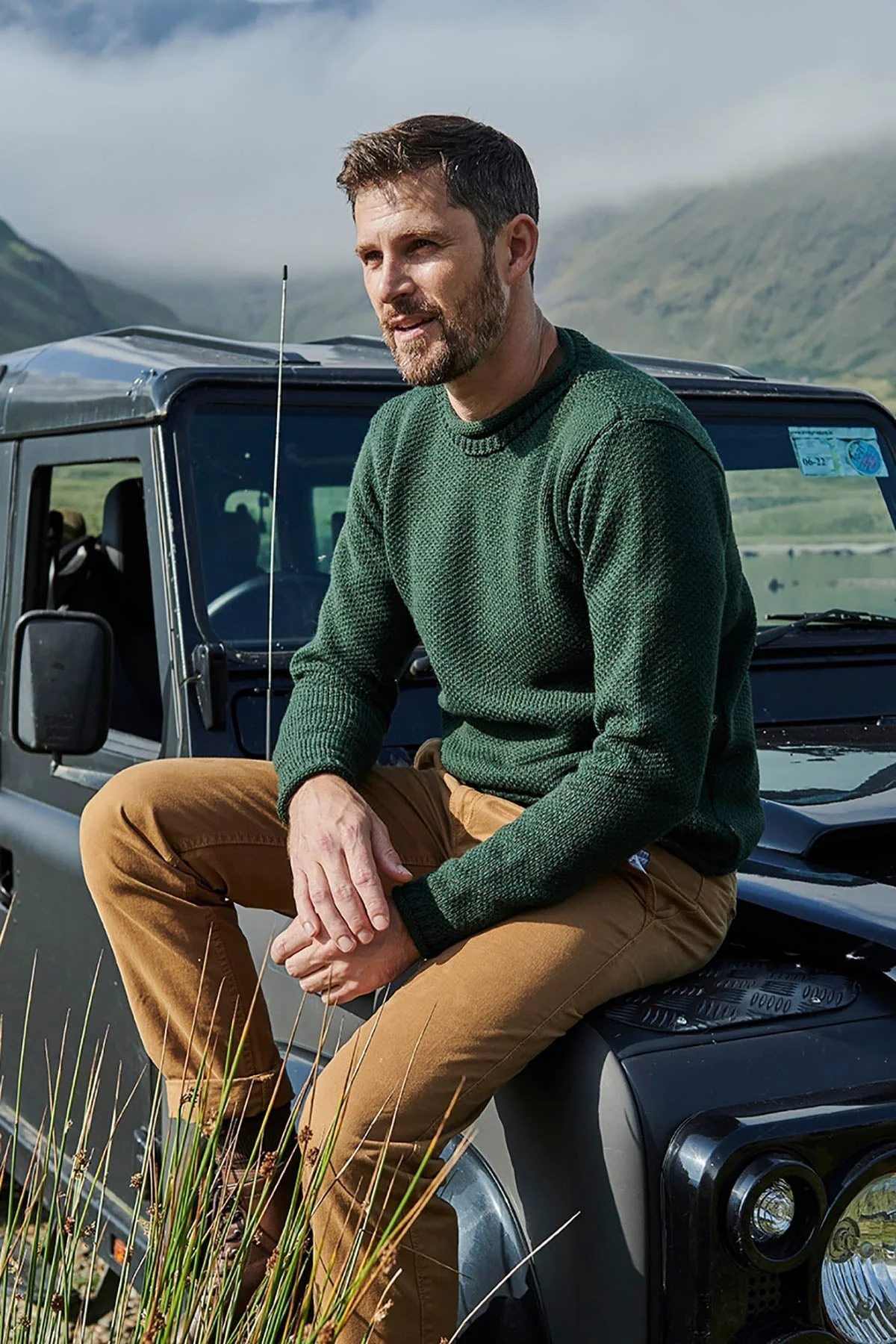 Men's Roll Neck Sweater in Green