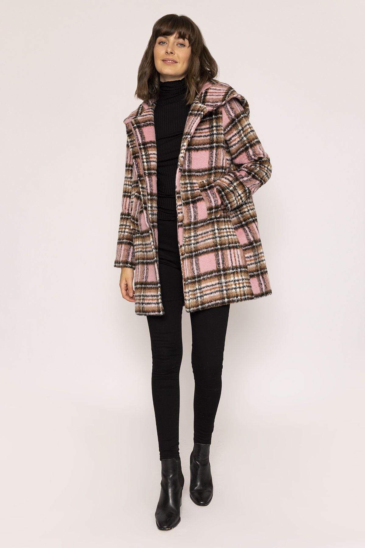 Archelo Hooded Coat in Pink