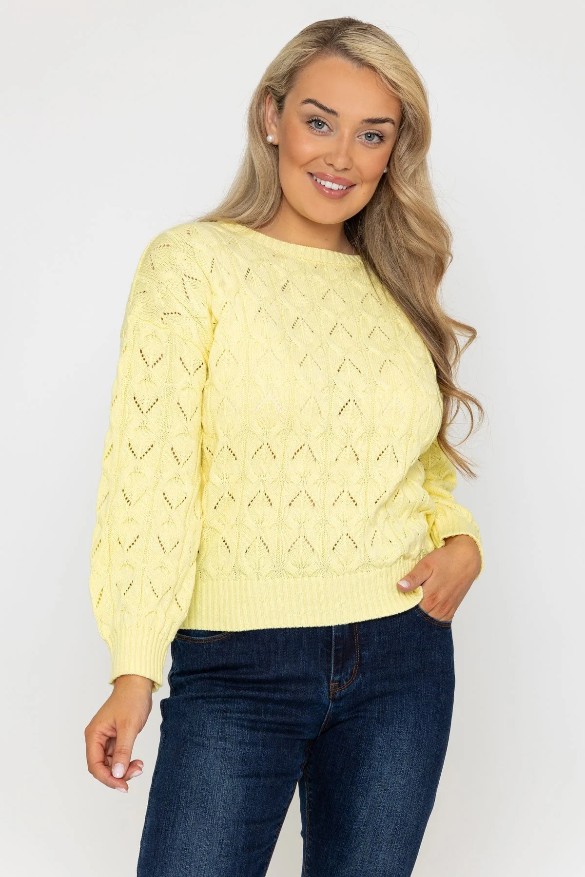 Textured Crew Neck in Lemon