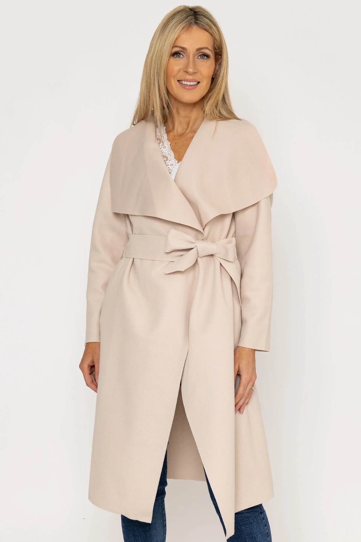 Chuck On Wrap Coat in Ecru