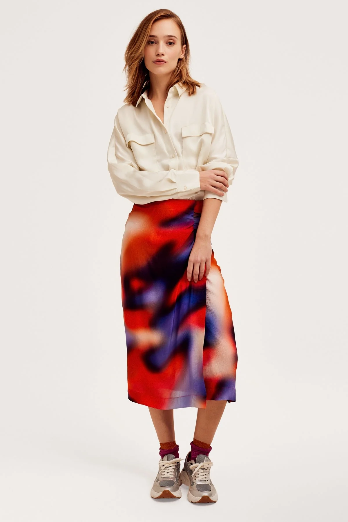 Skittle Midi Skirt in Multi Print