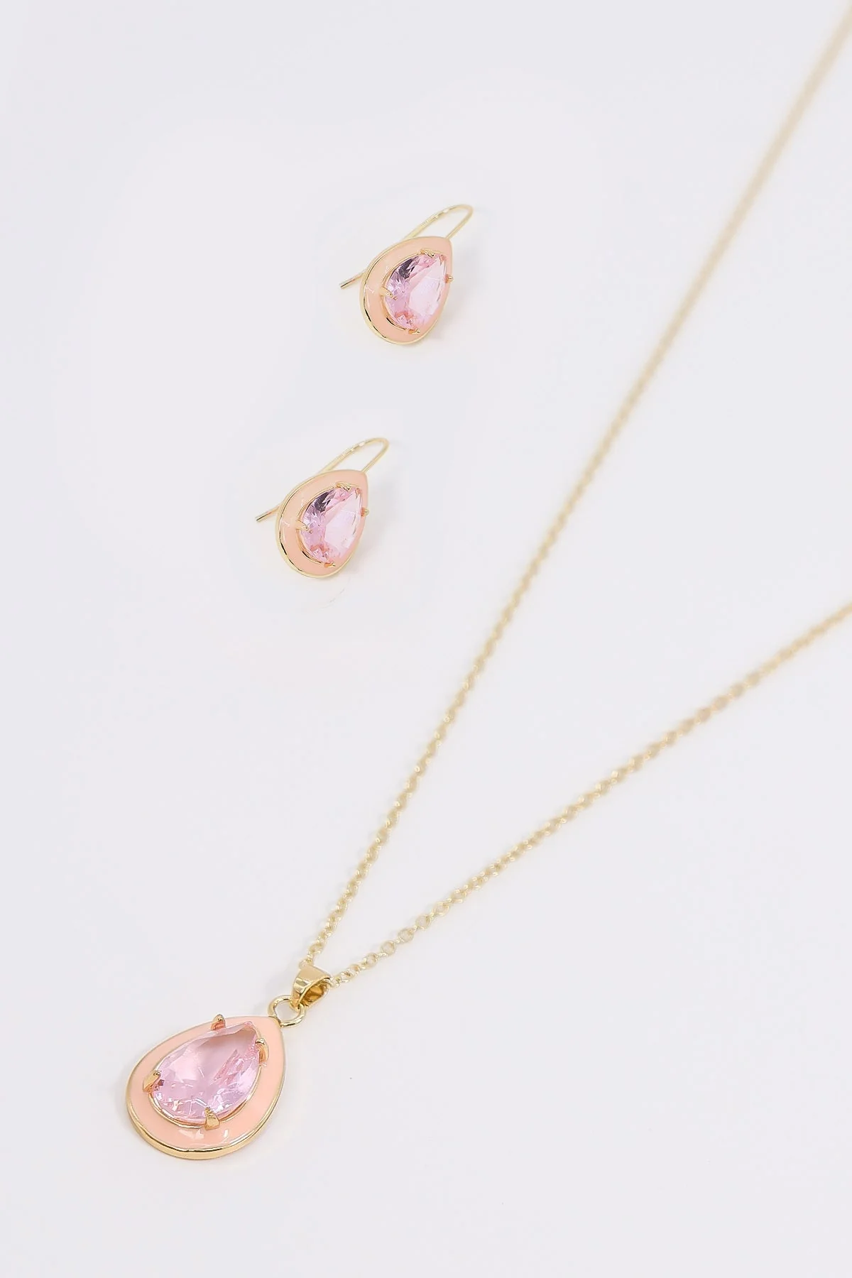 Pink Teardrop Necklace