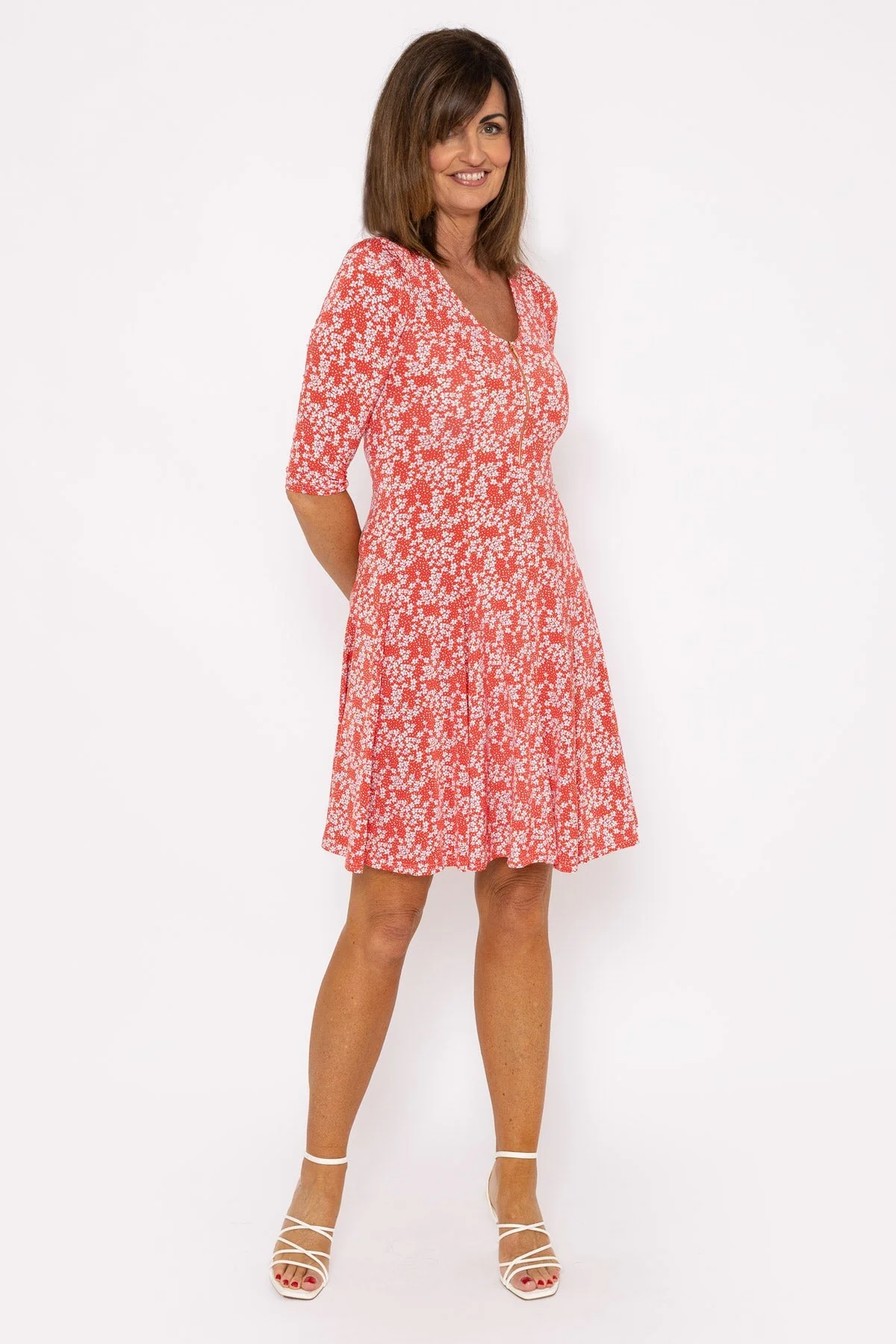 Aoife Red Print Dress