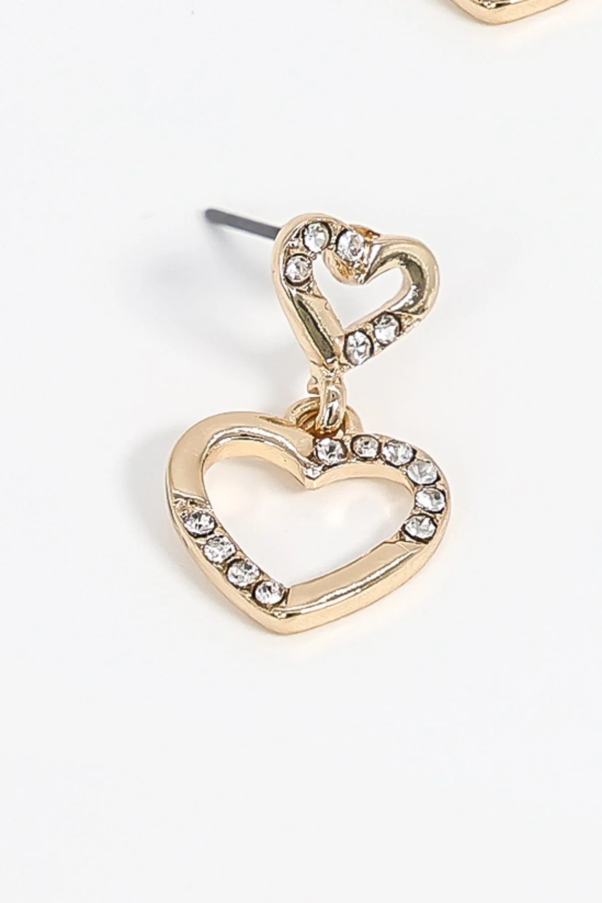 Double Heart Drop Earrings