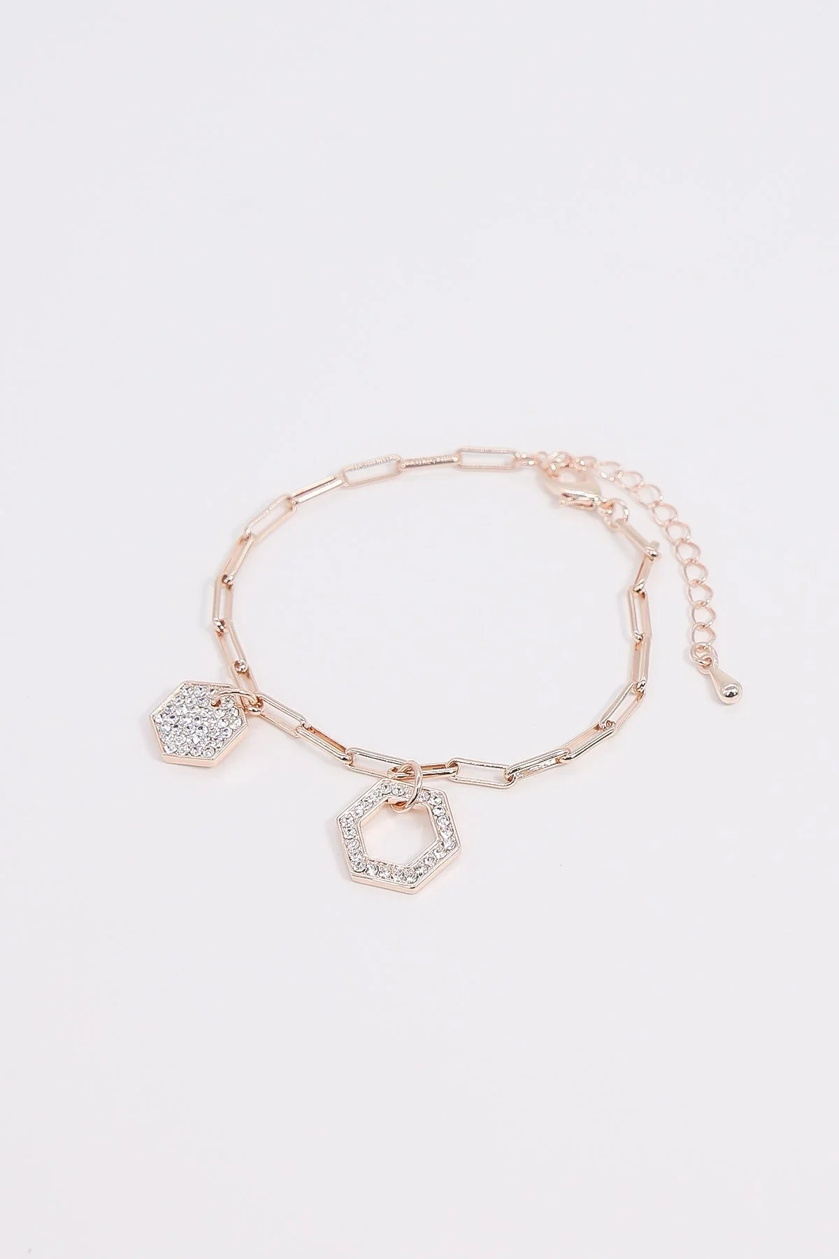 Hexagon Bracelet in Rose Gold