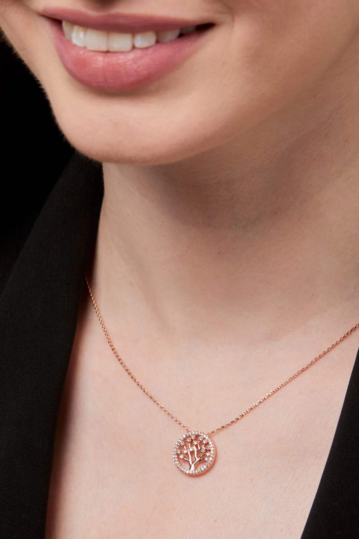 Rose Gold Tree of Life Necklace