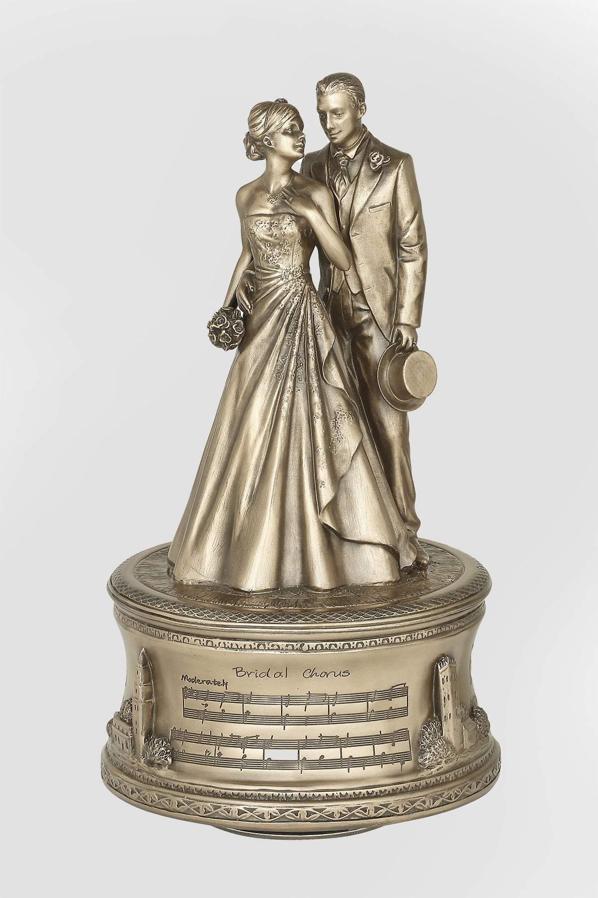 Bronze Just Married Music Box