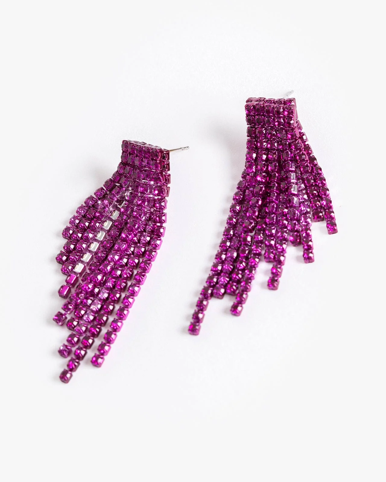 Purple Crystal Front Back Drop Earrings