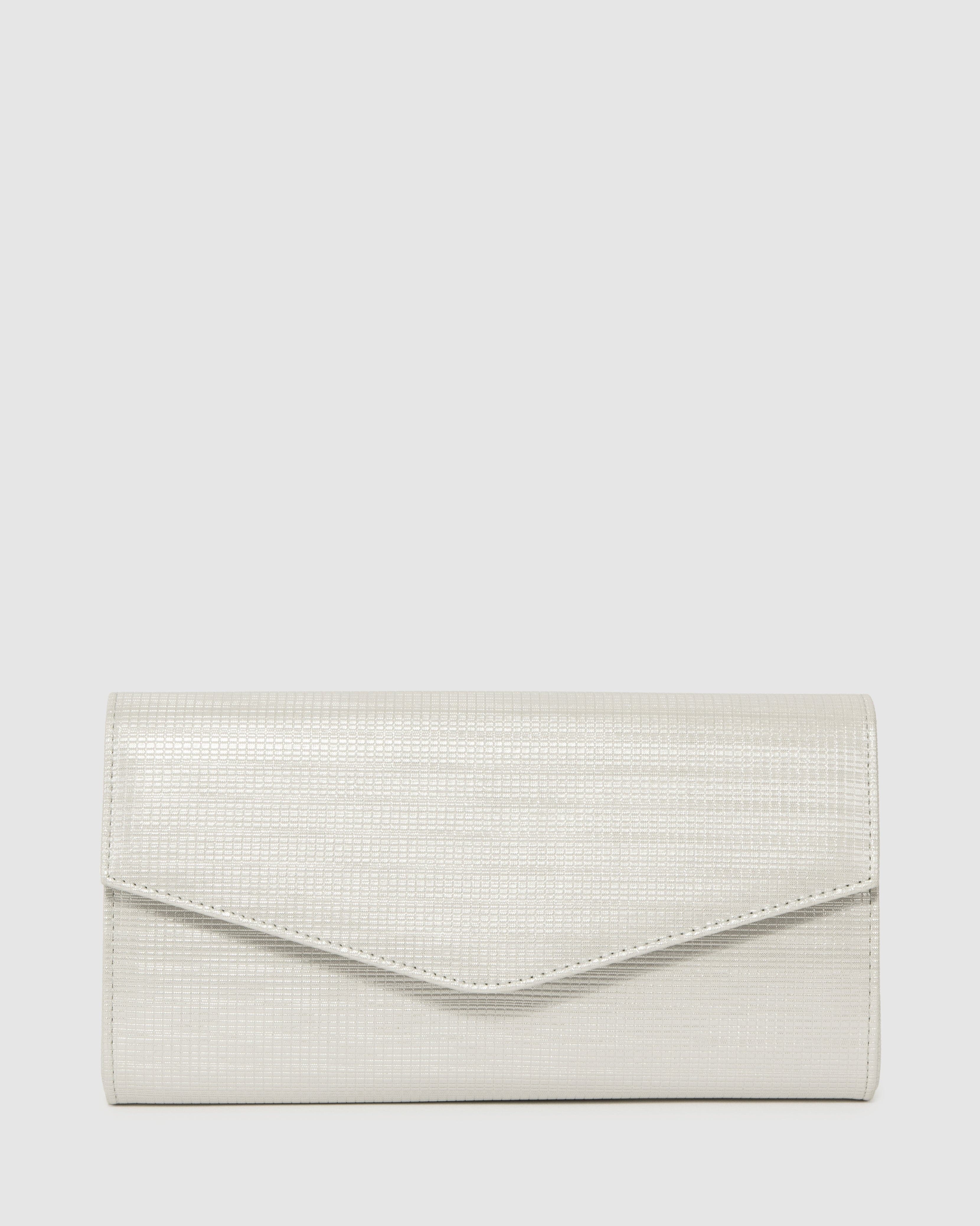 Silver Breena Envelope Clutch Bag