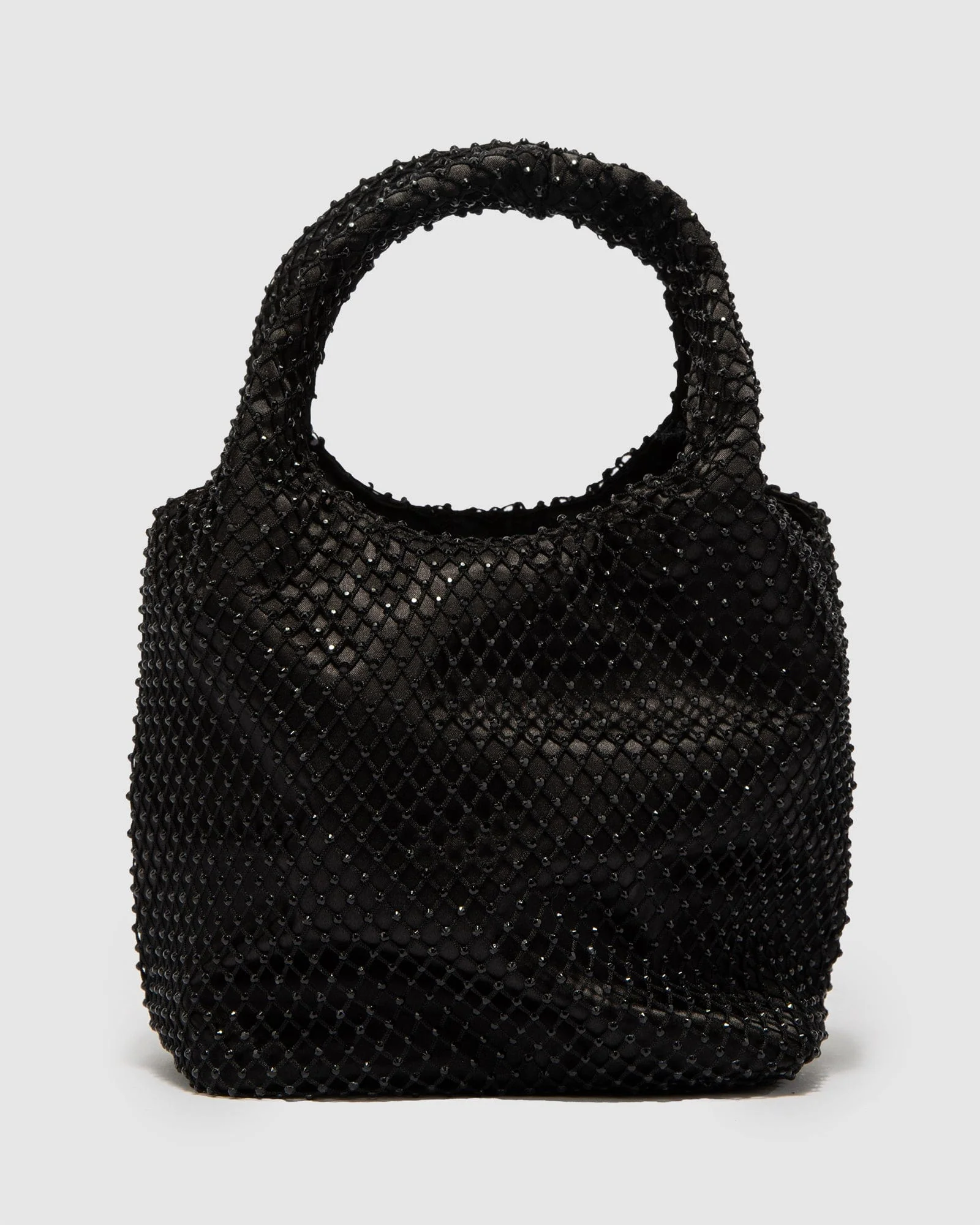 Black Crystal Mesh Chantal Tote Bag