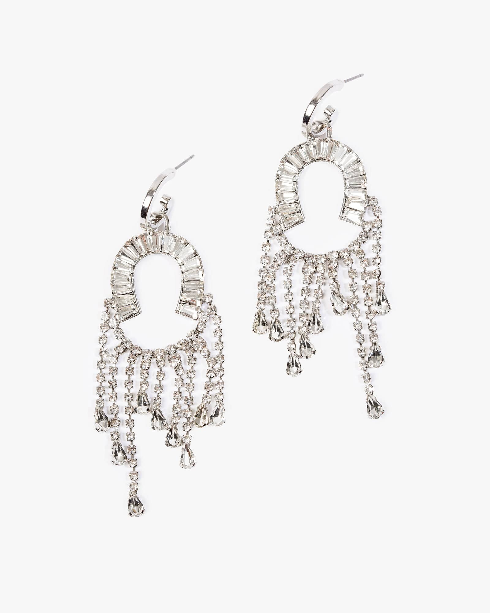 Crystal Horseshoe Drop Earrings