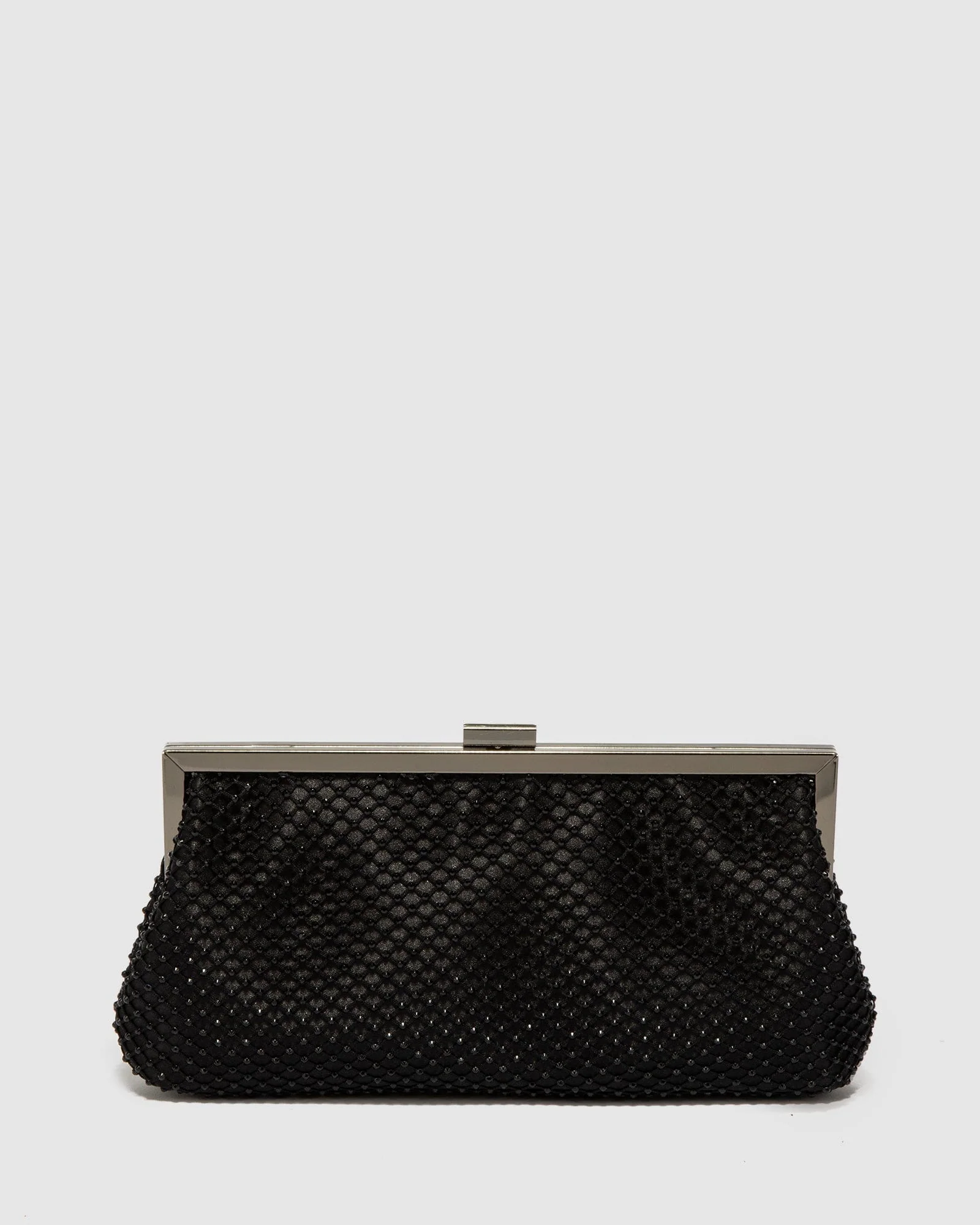 Black Arya Mesh Clutch Bag