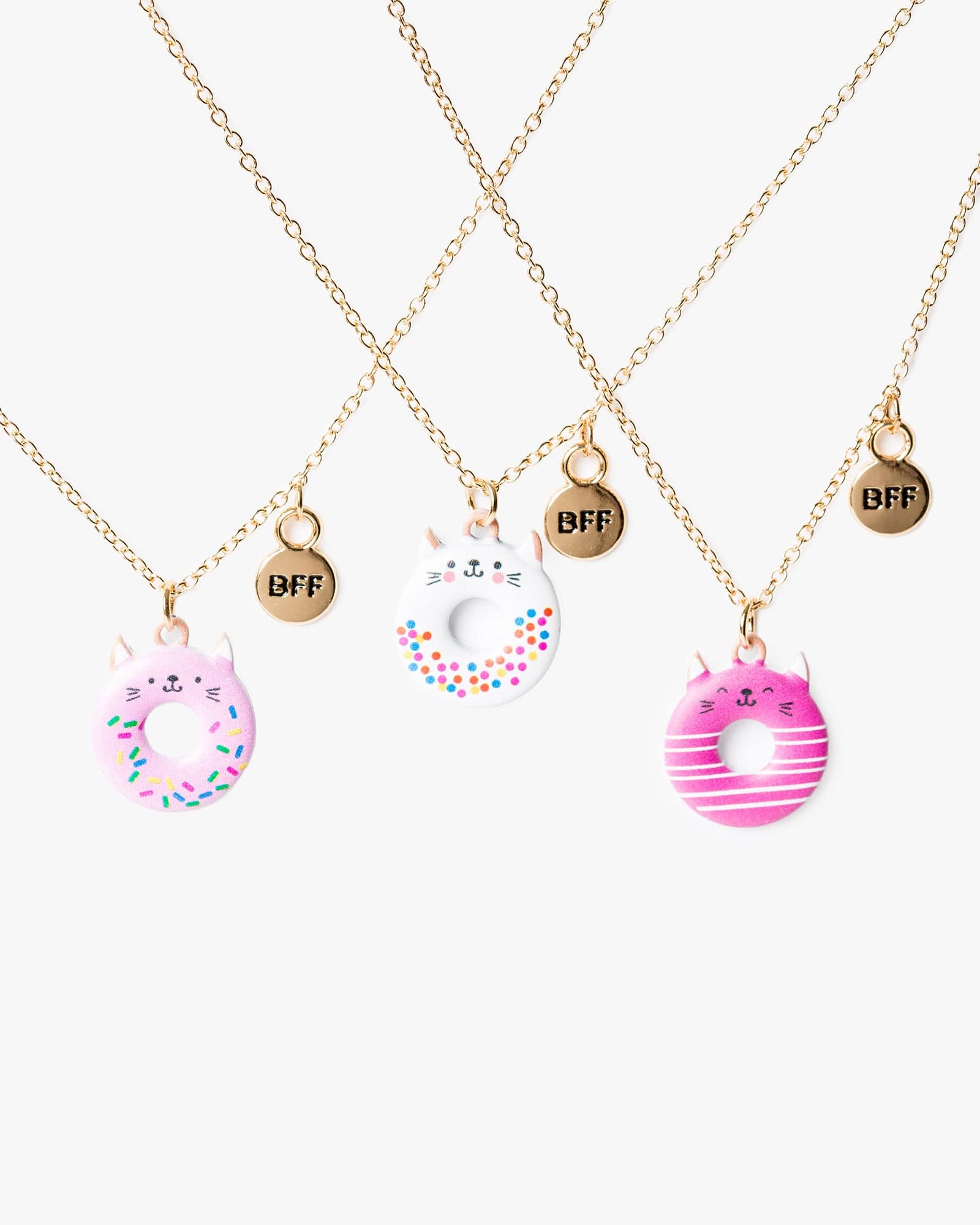 Multi Colour Friendship Donut Icon 3 Pack Necklace