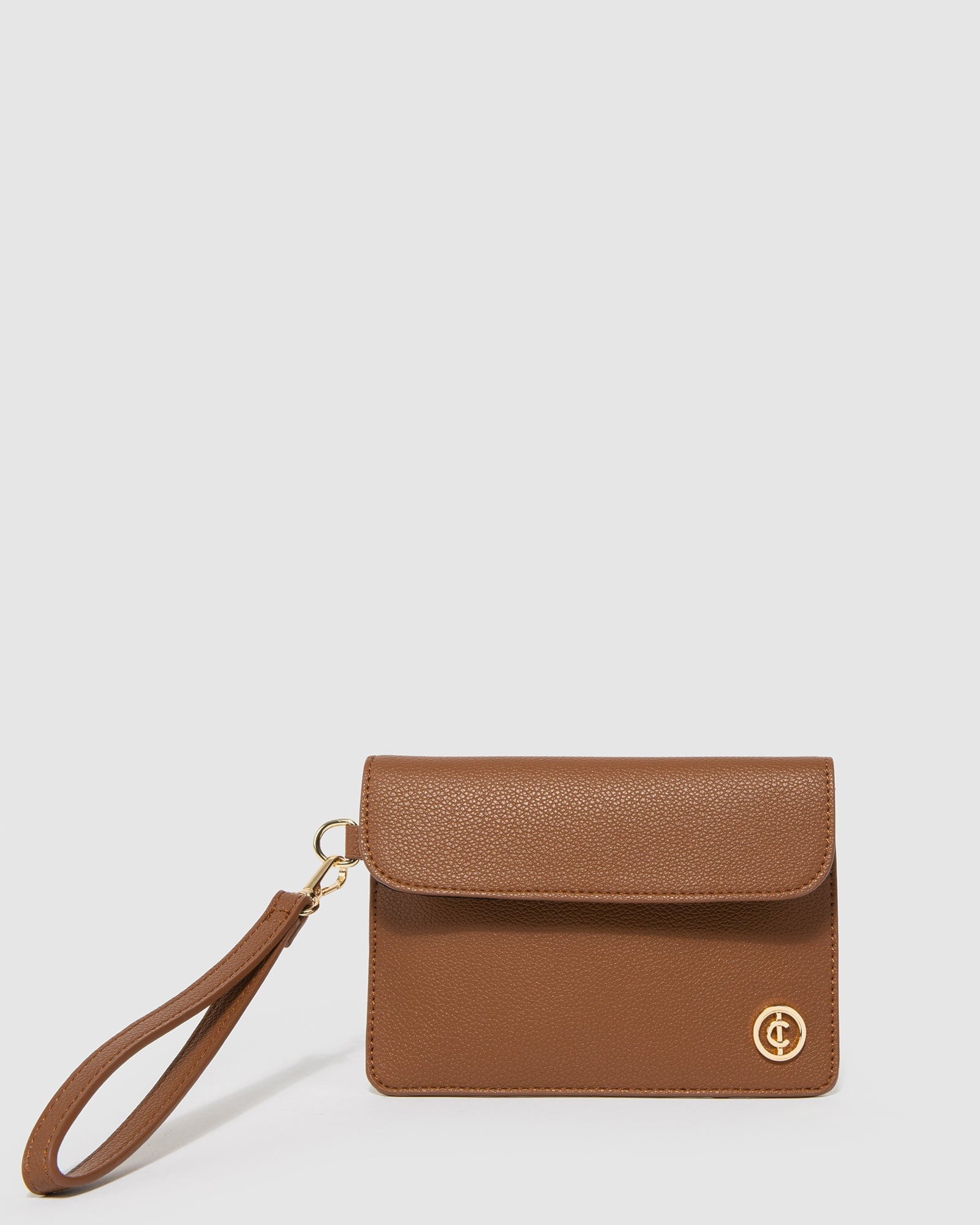 Brown Jaimie Wristlet Clutch Bag