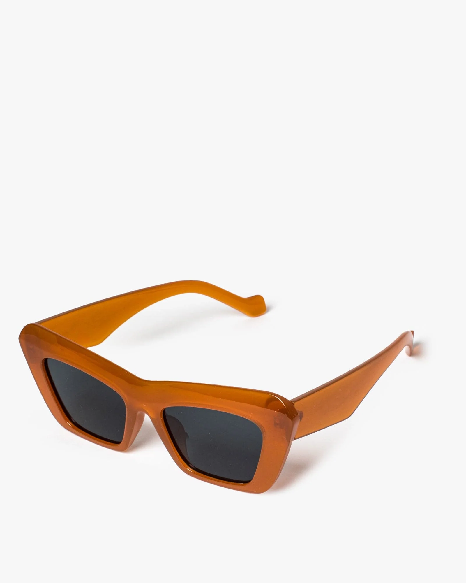 Brown Cat-Eye Chunky Frame Sunglasses