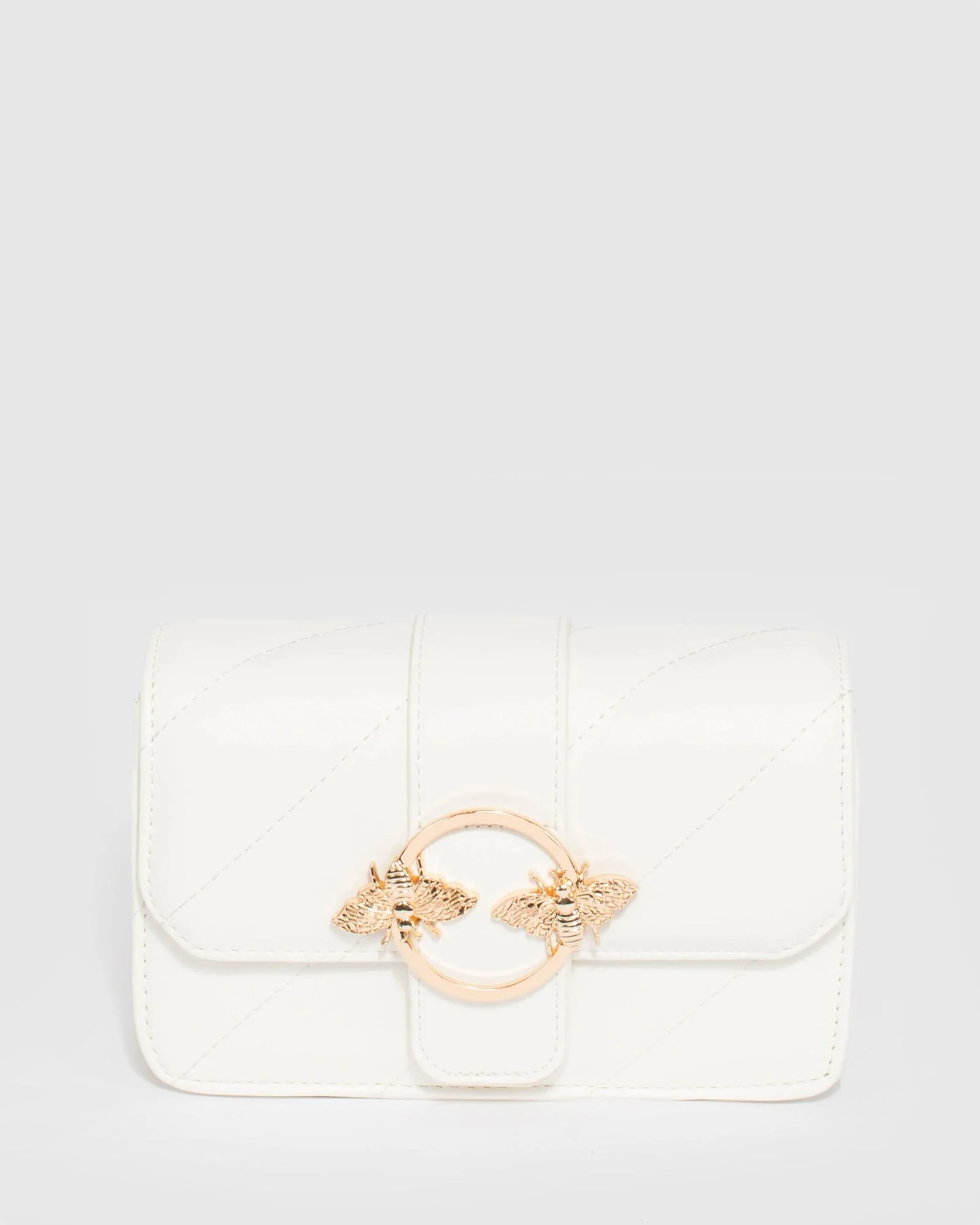 White Avril Quilt Crossbody Bag