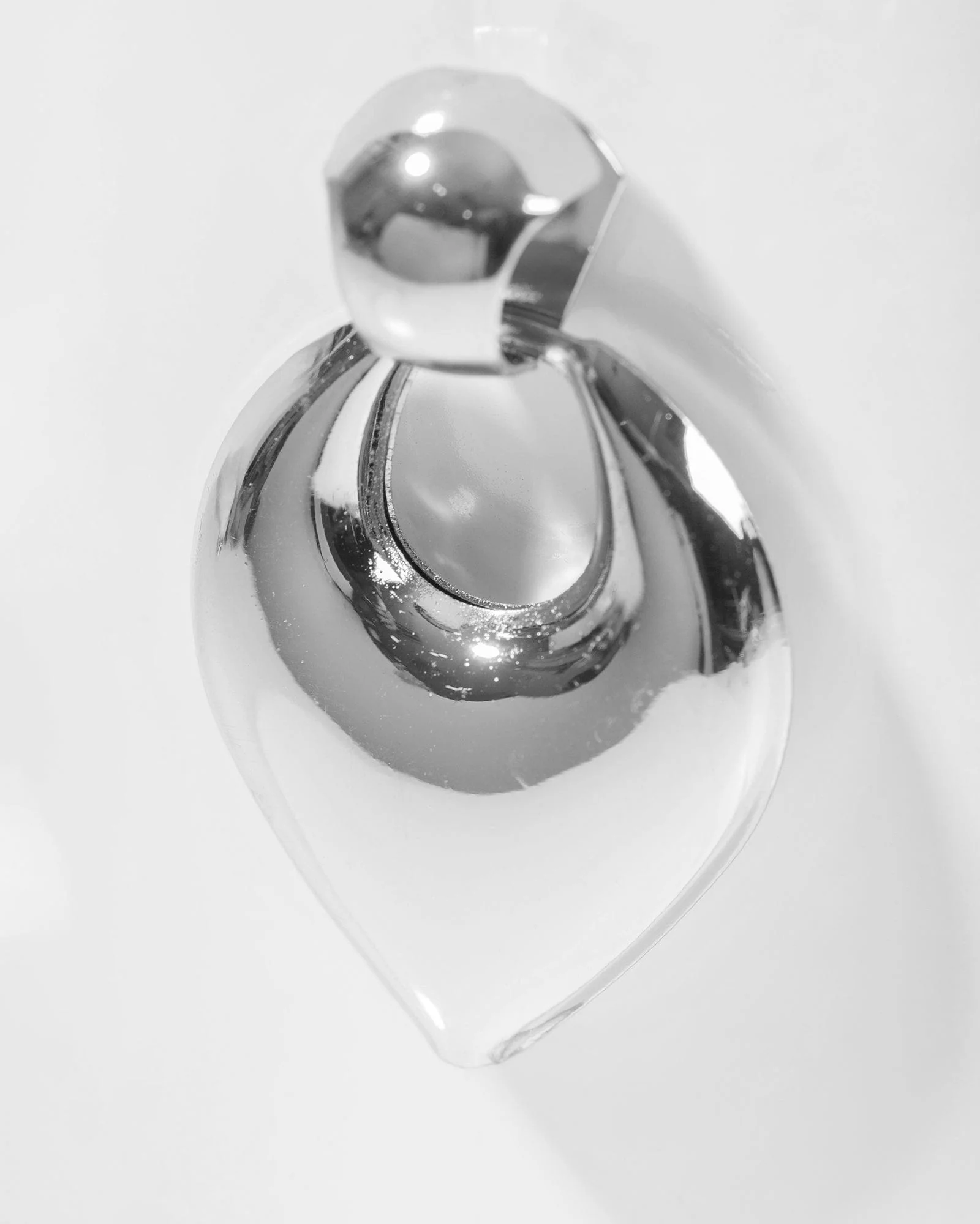 Silver Point Bubble Door Knocker Earirngs