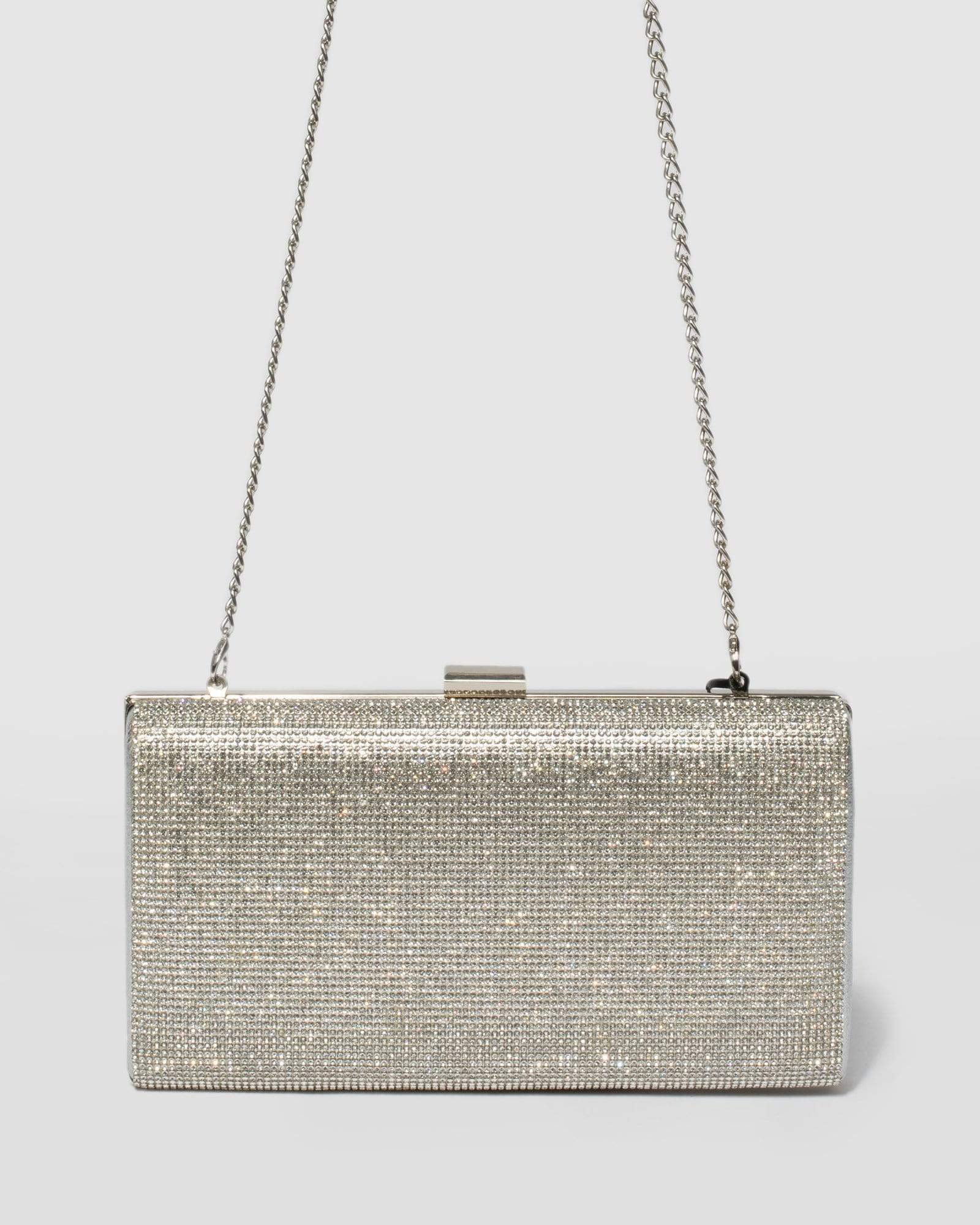 Silver Margot Hardcase Clutch Bag