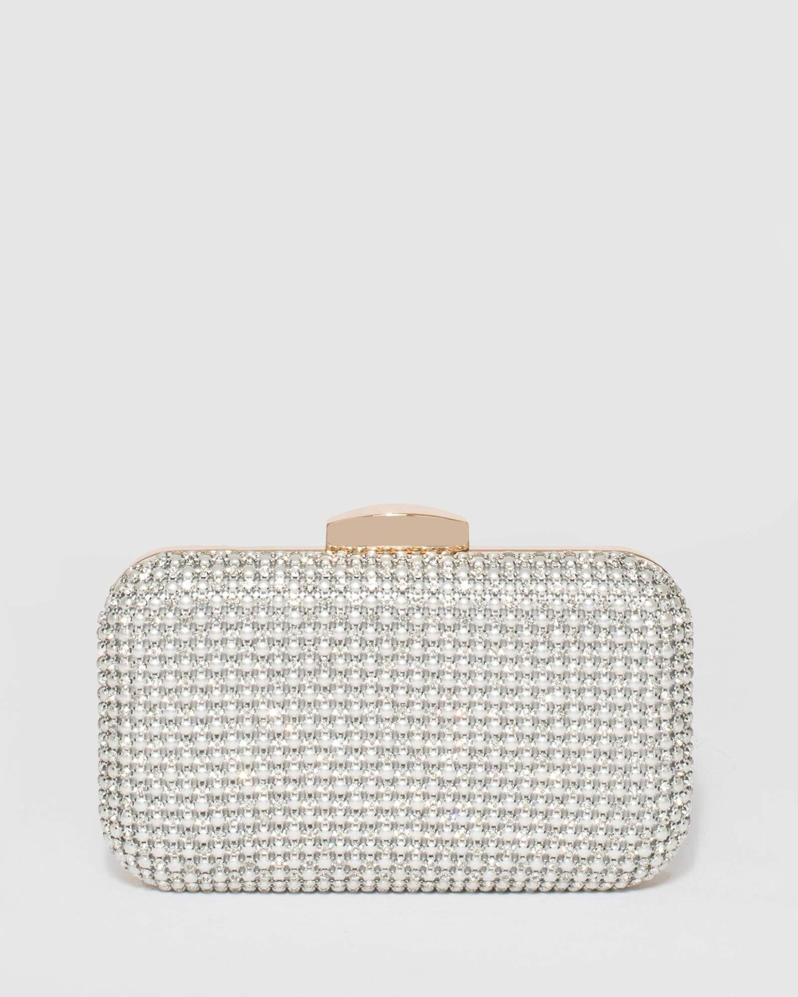 Silver Penelope Hardcase Clutch Bag