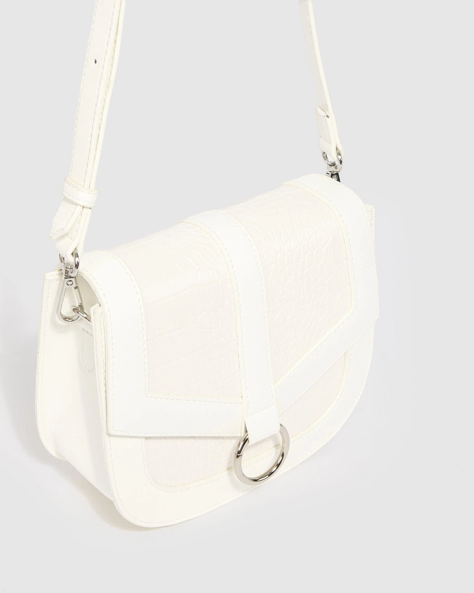 White Faye Ring Crossbody Bag