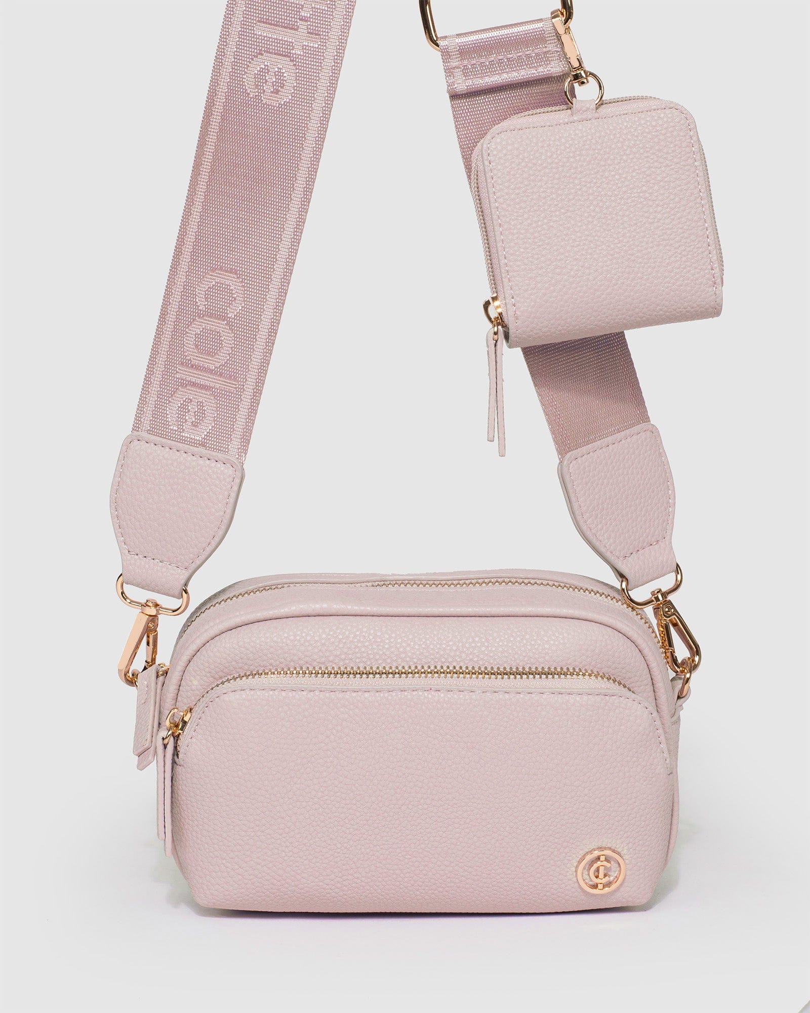 Pink Amalia Webbing Crossbody Bag