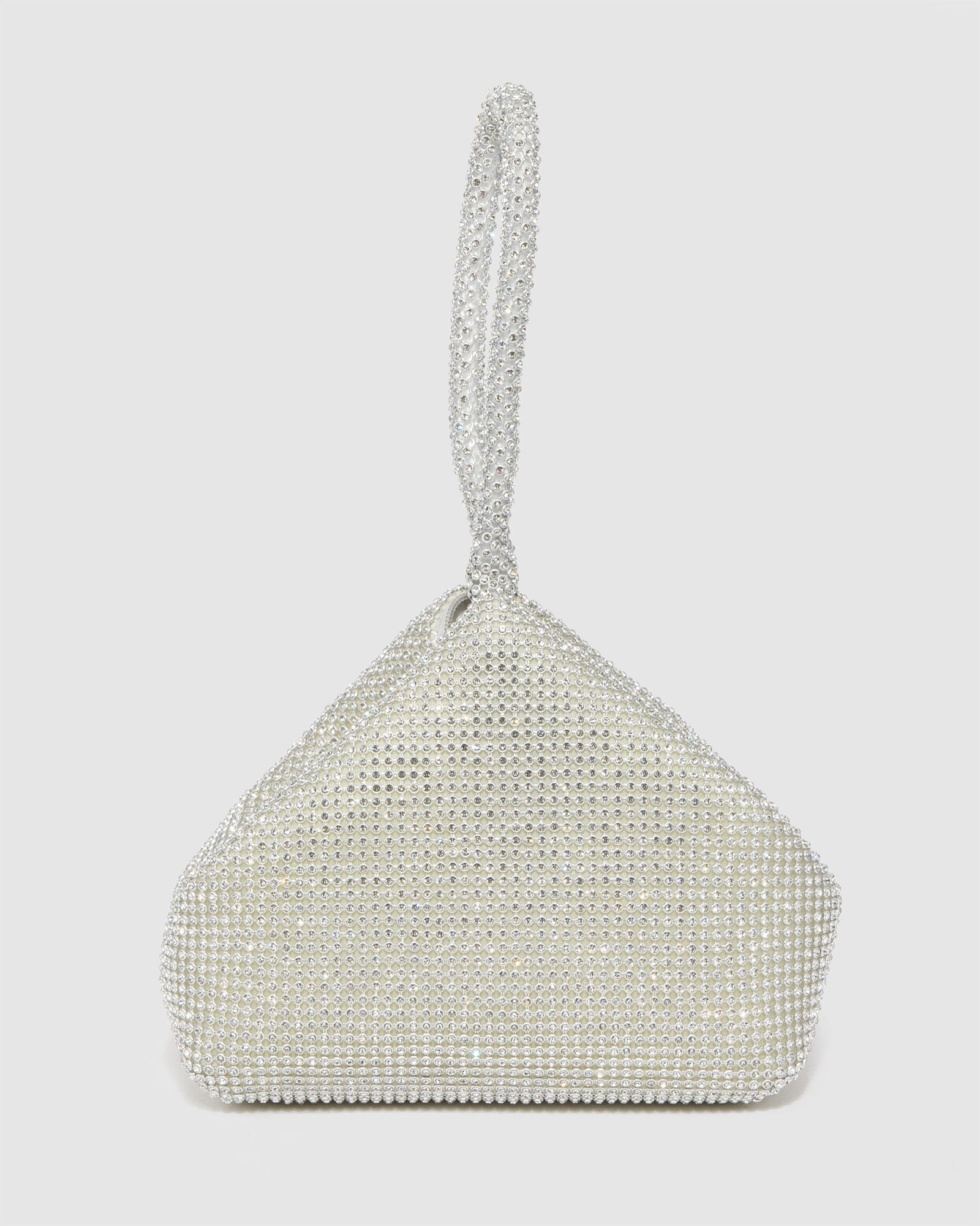 Silver Sammy Top Handle Clutch Bag