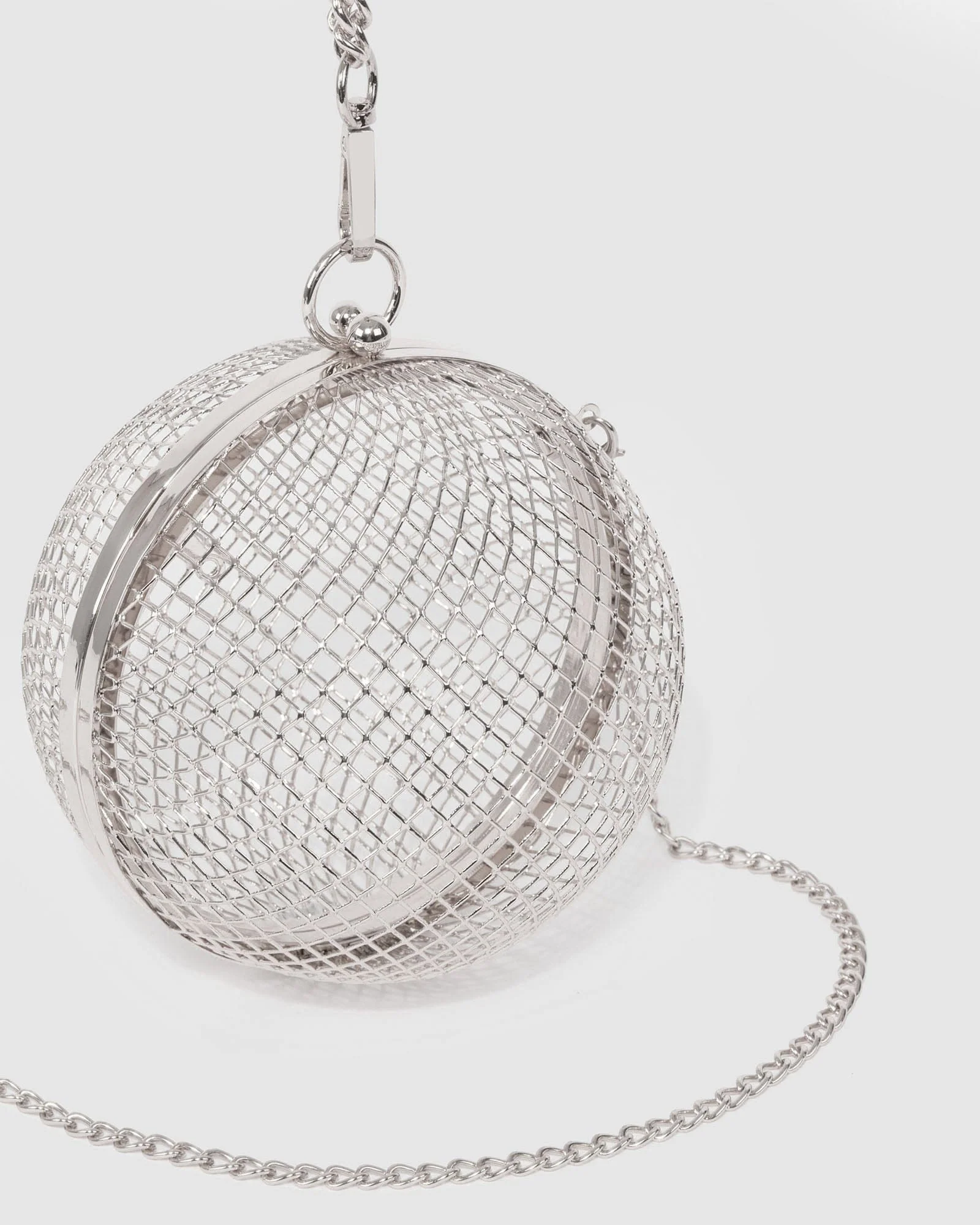 Silver Miley Metal Ball Clutch Bag